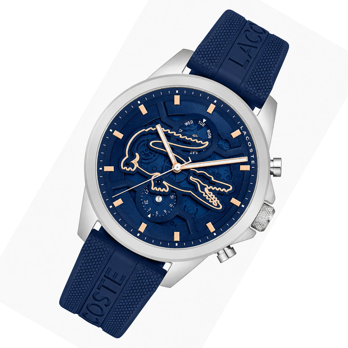 Lacoste Silicone Blue Dial Multi-function Men's Watch - 2011538