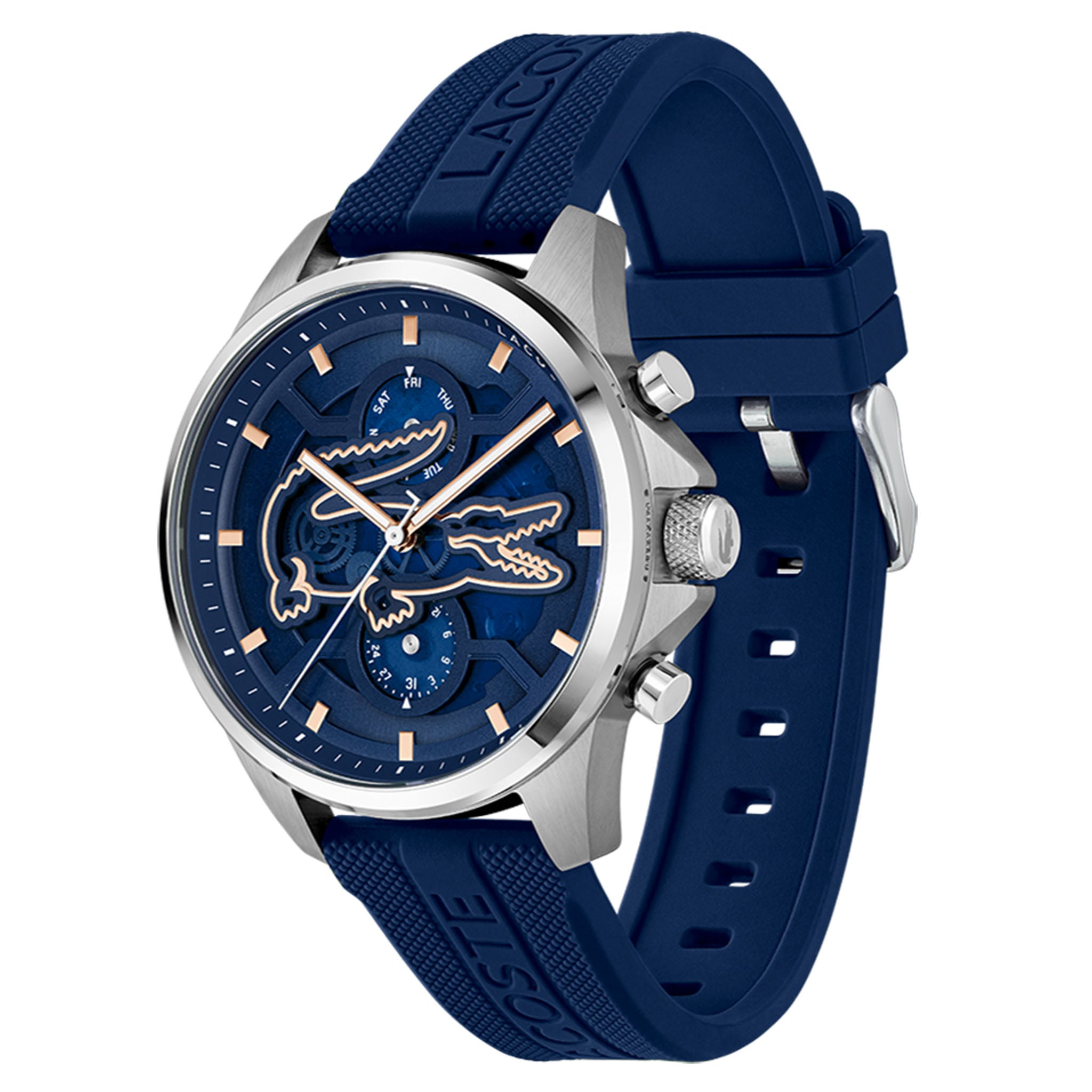 Lacoste Silicone Blue Dial Multi-function Men's Watch - 2011538