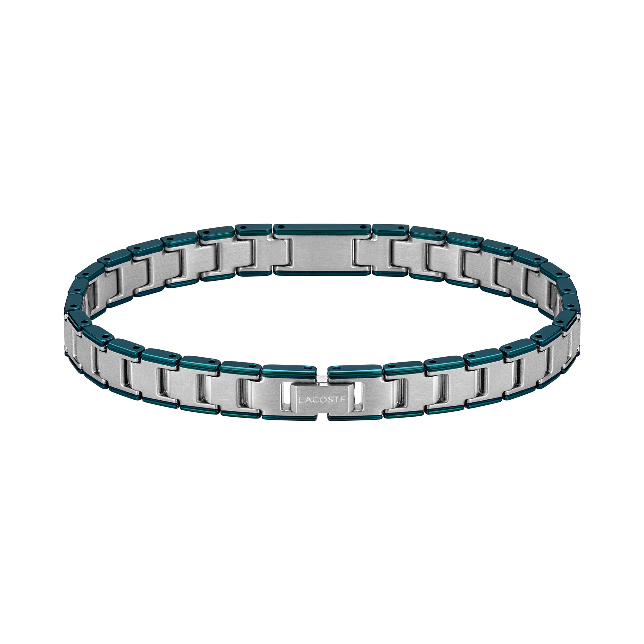Lacoste Jewellery Stainless Steel & Green Steel Men's Link Bracelet - 2040590