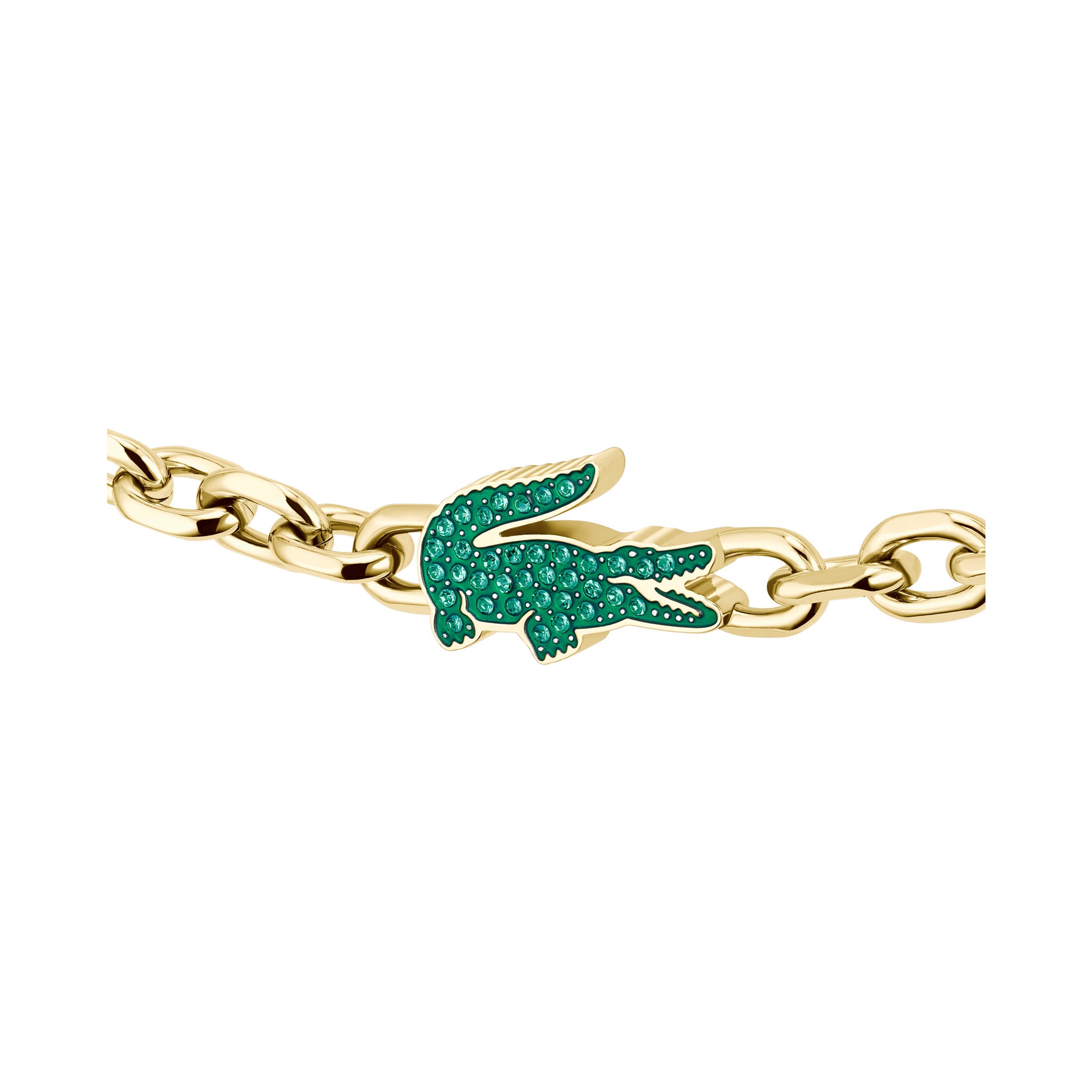 Lacoste Jewellery Gold Steel & Crystals Unisex Chain & Charm Bracelet - 2040611