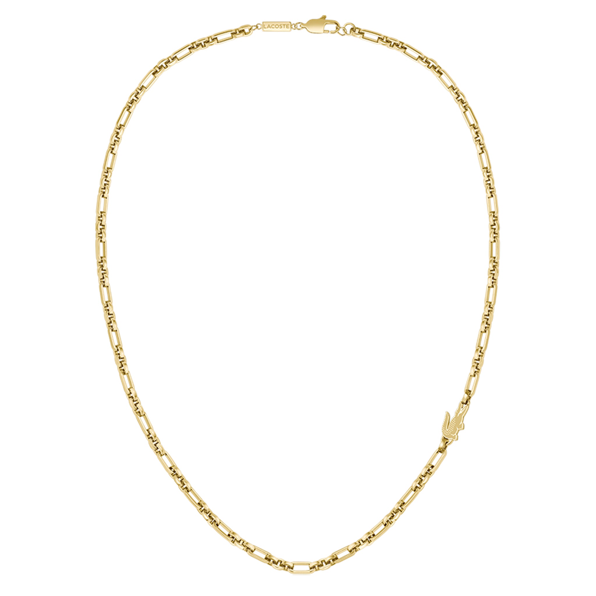 Lacoste Jewellery Gold Steel Unisex Charm Necklace - 2040634