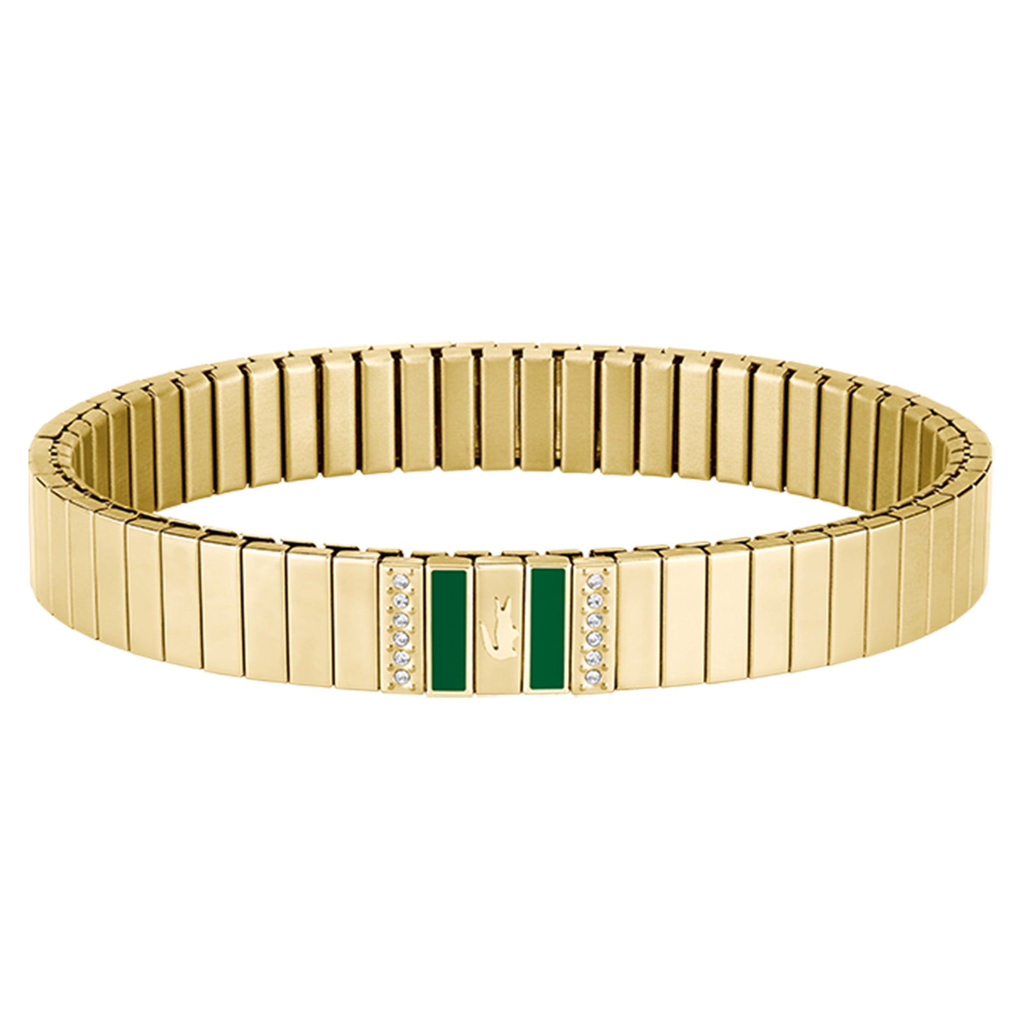 Lacoste Jewellery Gold Steel & Crystals Women's Stretch Bracelet - 2040657