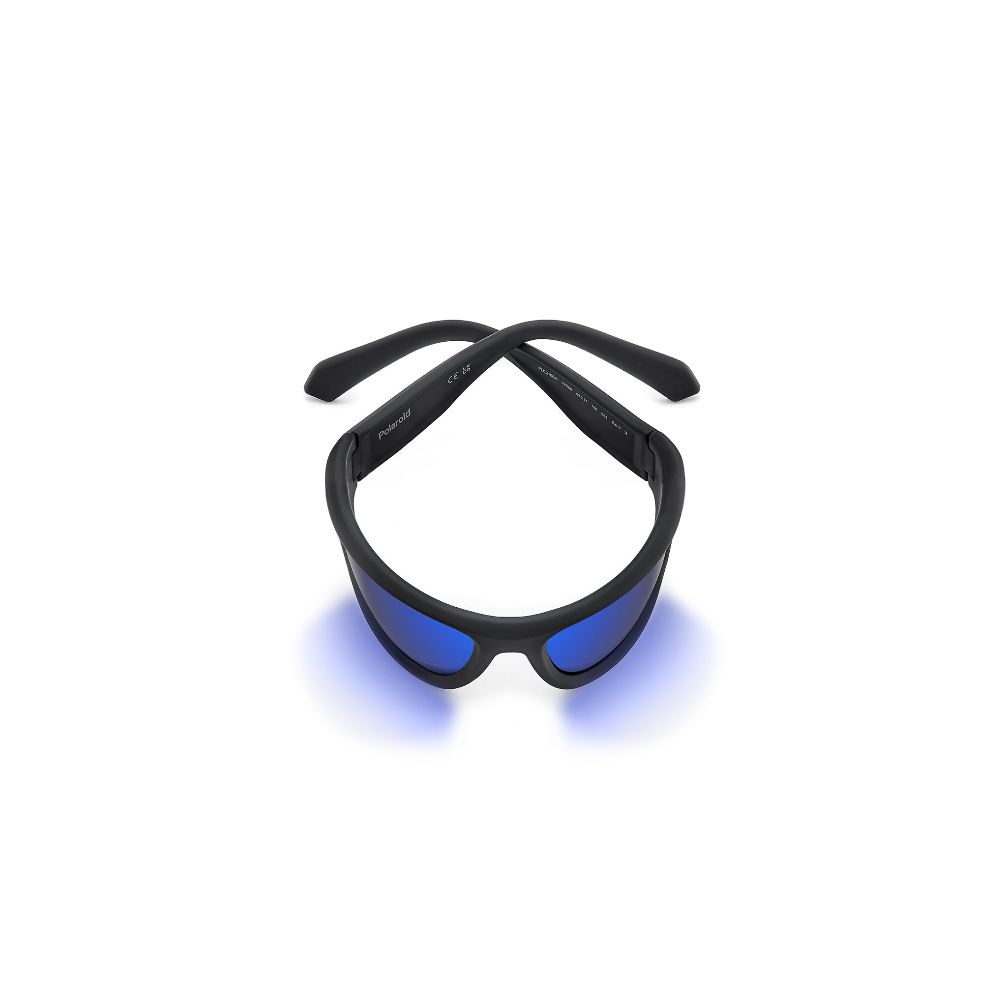 Polaroid Men Sunglasses Rectangular Frame Blue Mirror Polarized Lens - Pld 2166/S