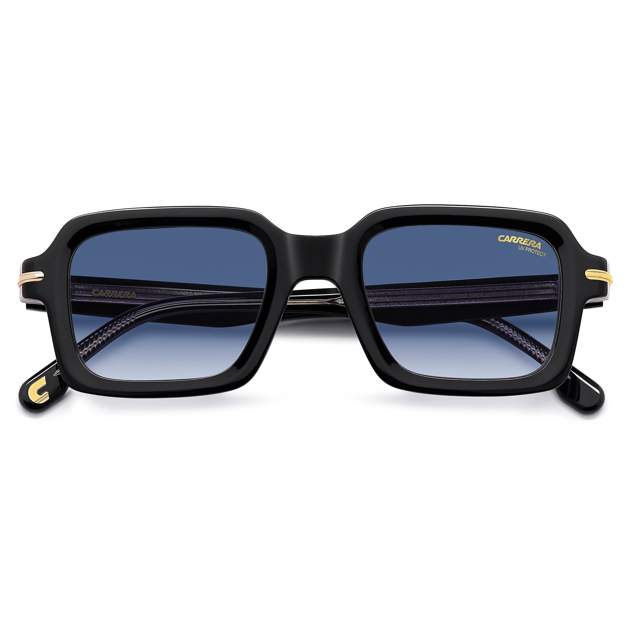 Carrera Men Sunglasses Rectangular Frame Dark Blue Shaded Lens - Carrera 358/S