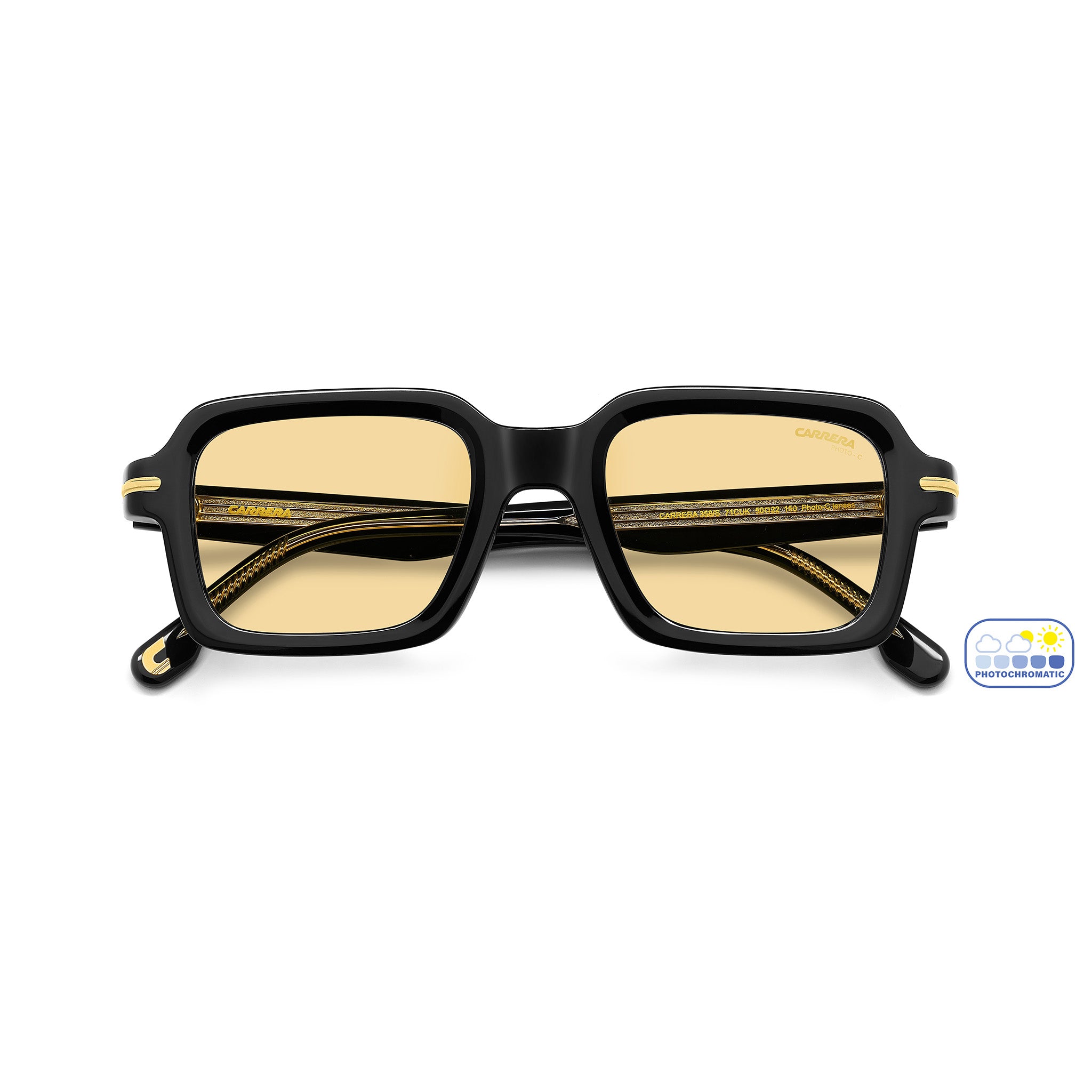 Carrera Men Sunglasses Rectangular Frame Yellow Photocromatic Lens - Carrera 358/S