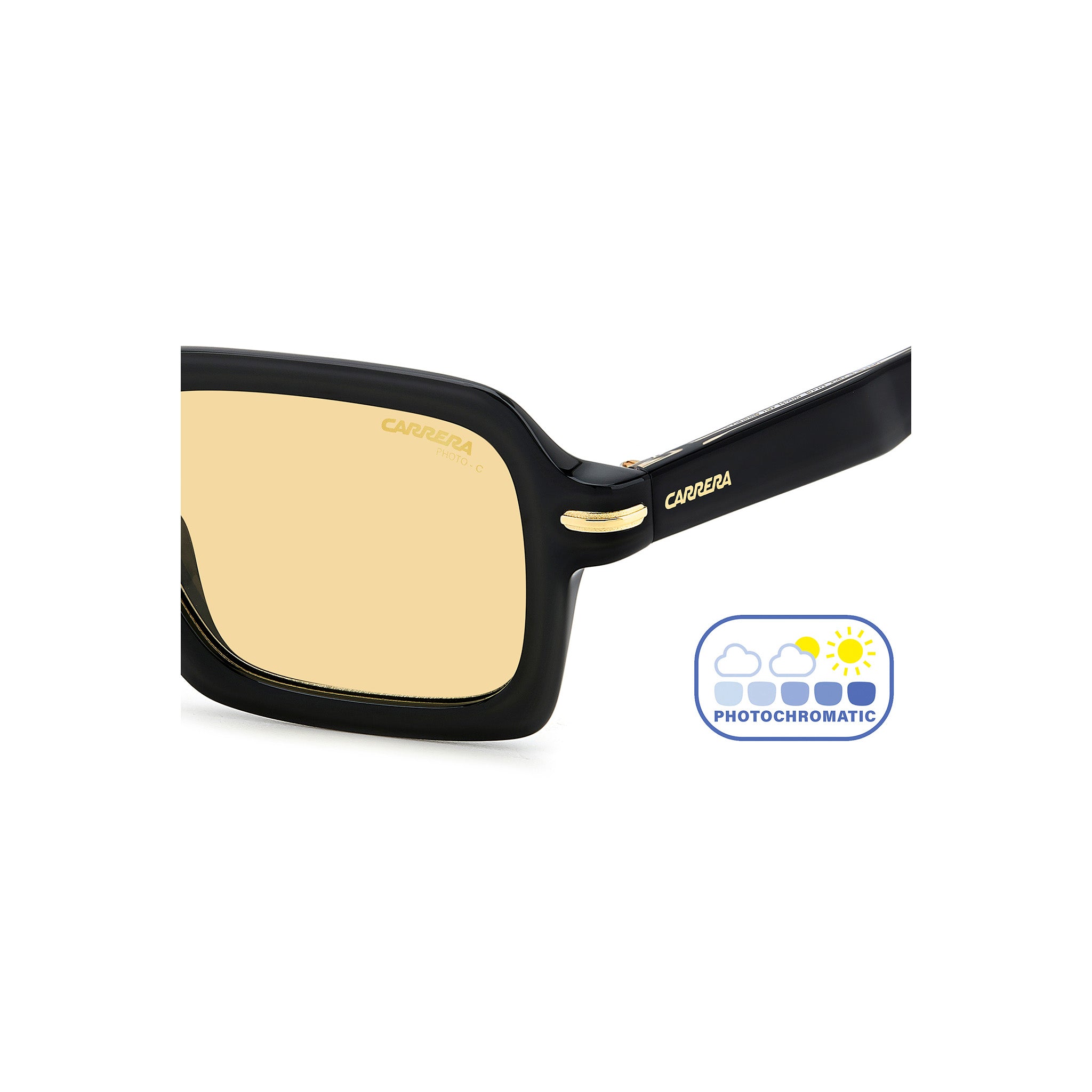 Carrera Men Sunglasses Rectangular Frame Yellow Photocromatic Lens - Carrera 358/S