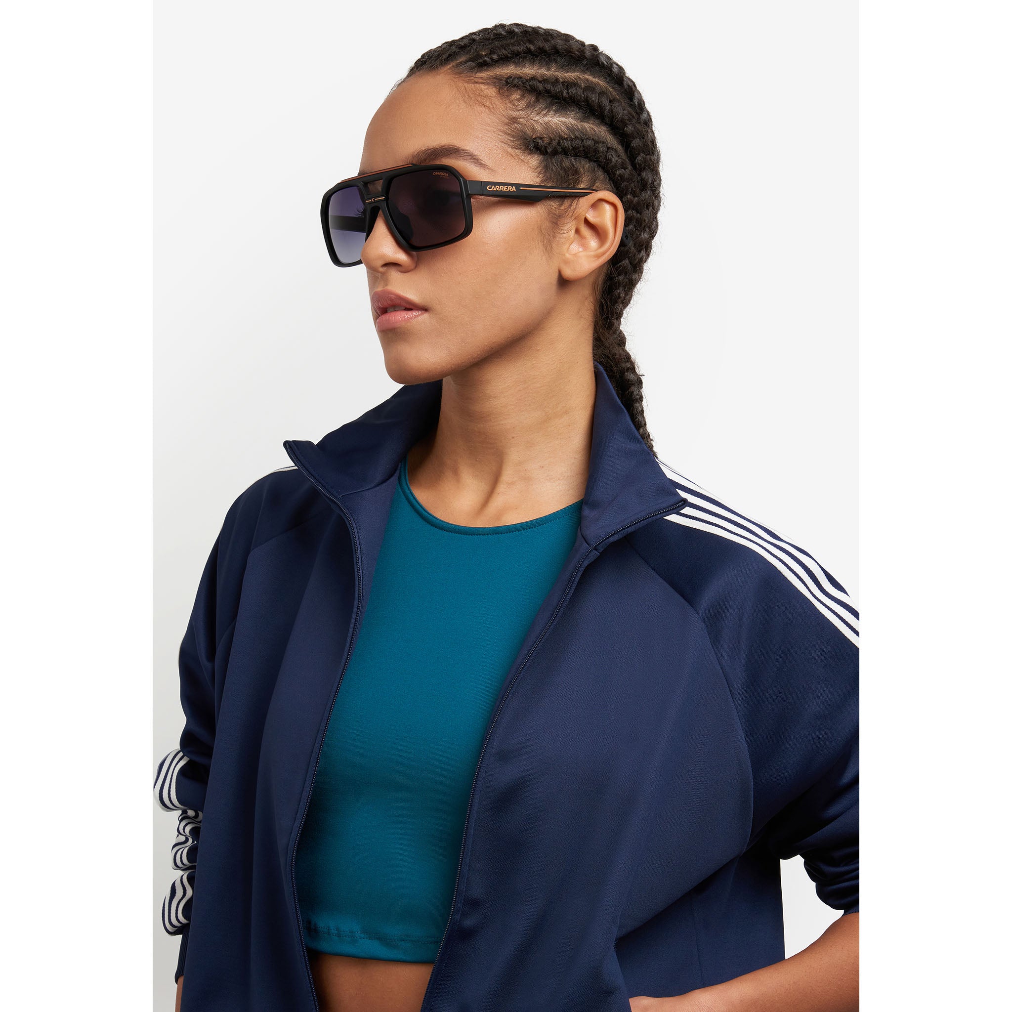 Carrera Unisex Sunglasses Rectangular Frame Dark Grey Shaded Lens - C Sport 03/S
