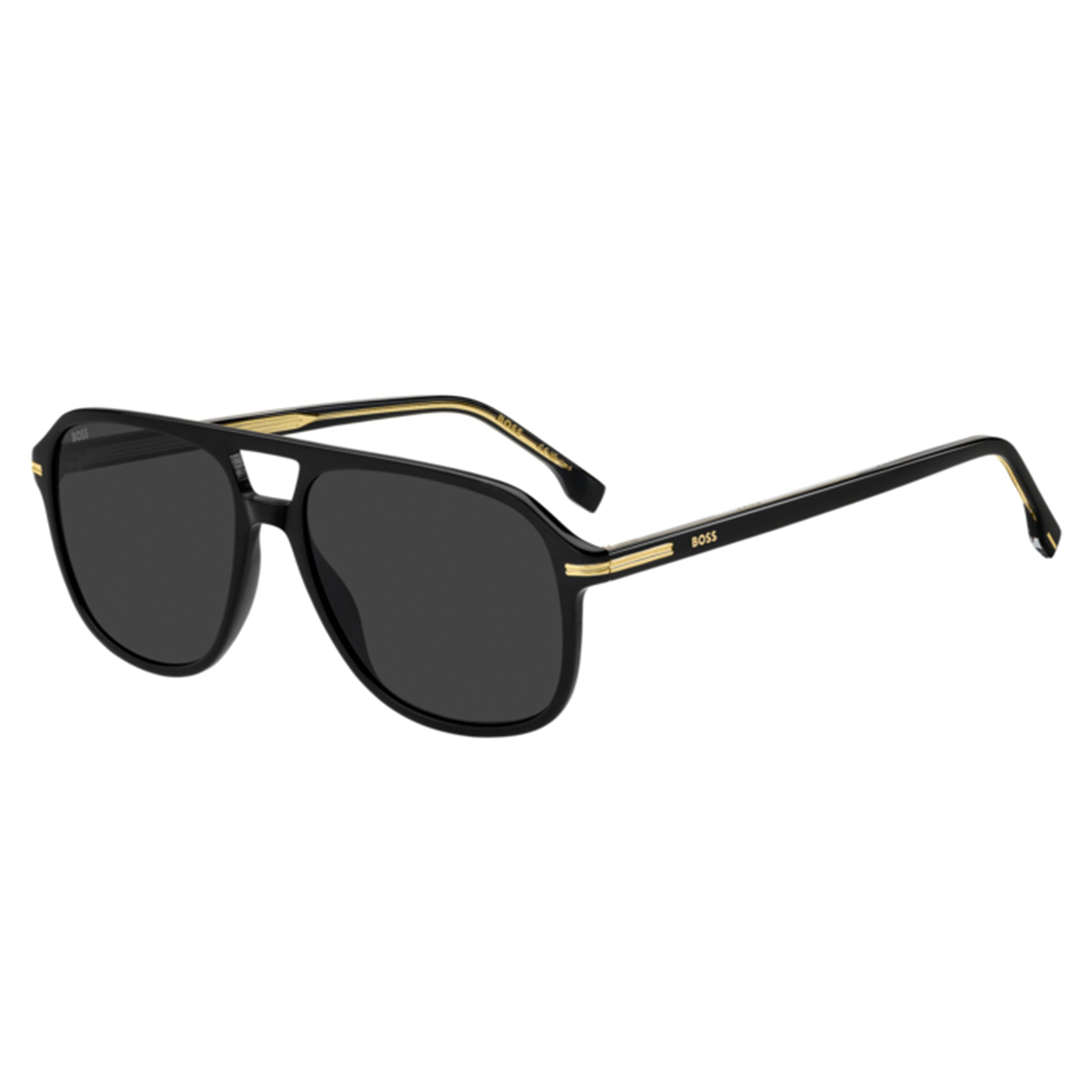 BOSS by Hugo Boss Men Sunglasses Square Double Bridge Frame Grey Lens - Boss 1751/S