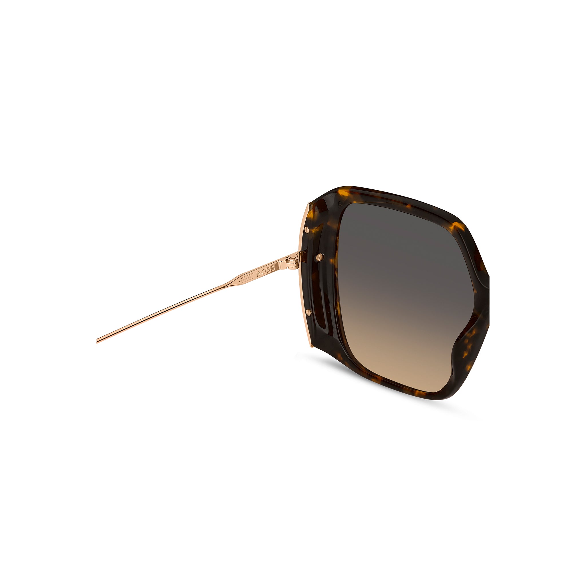 BOSS by Hugo Boss Women Sunglasses Square Frame Grey Brown Doubleshade Lens - Boss 1782/S