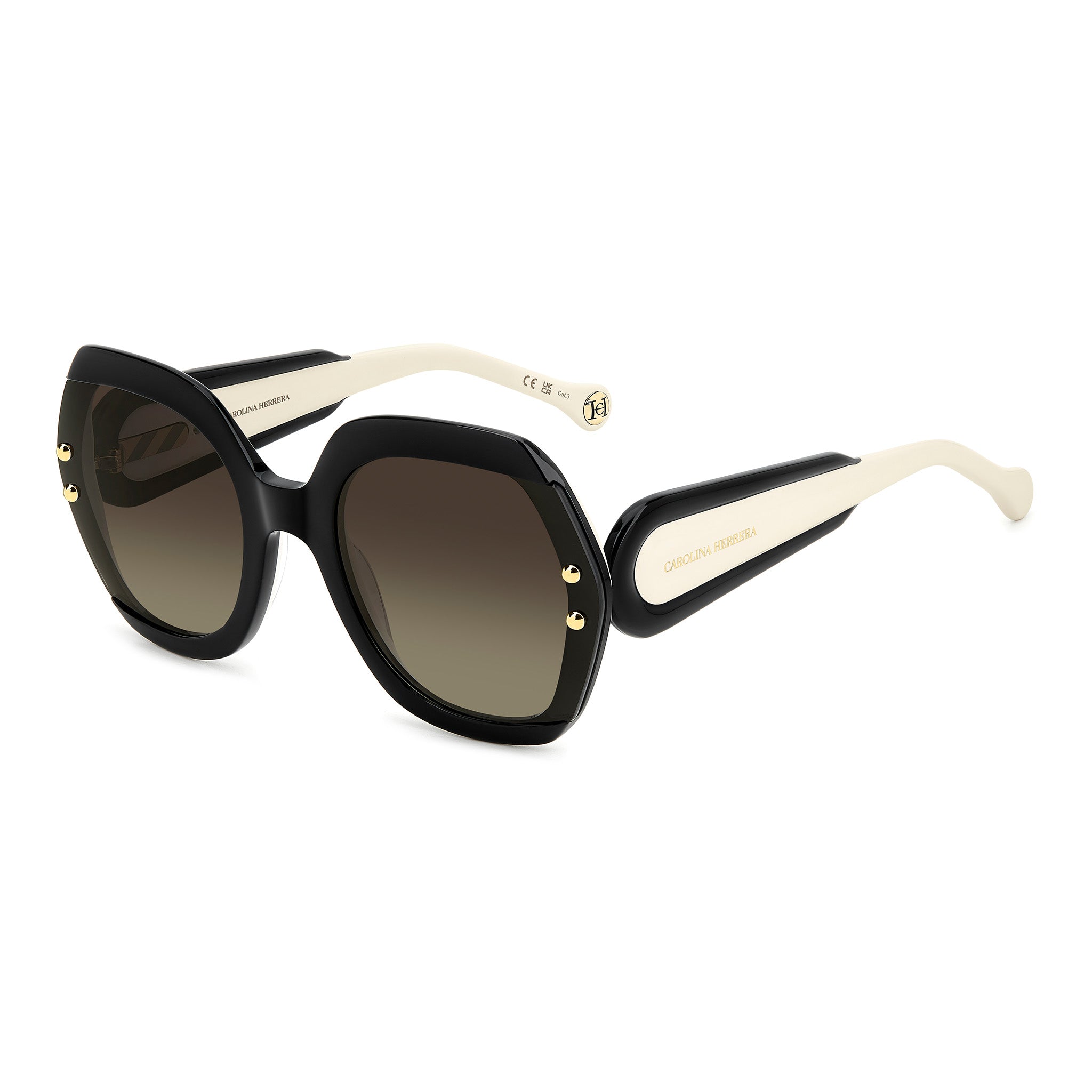 Carolina Herrera Women Sunglasses Square Frame Brown Shaded Lens - Her 0314/G/S