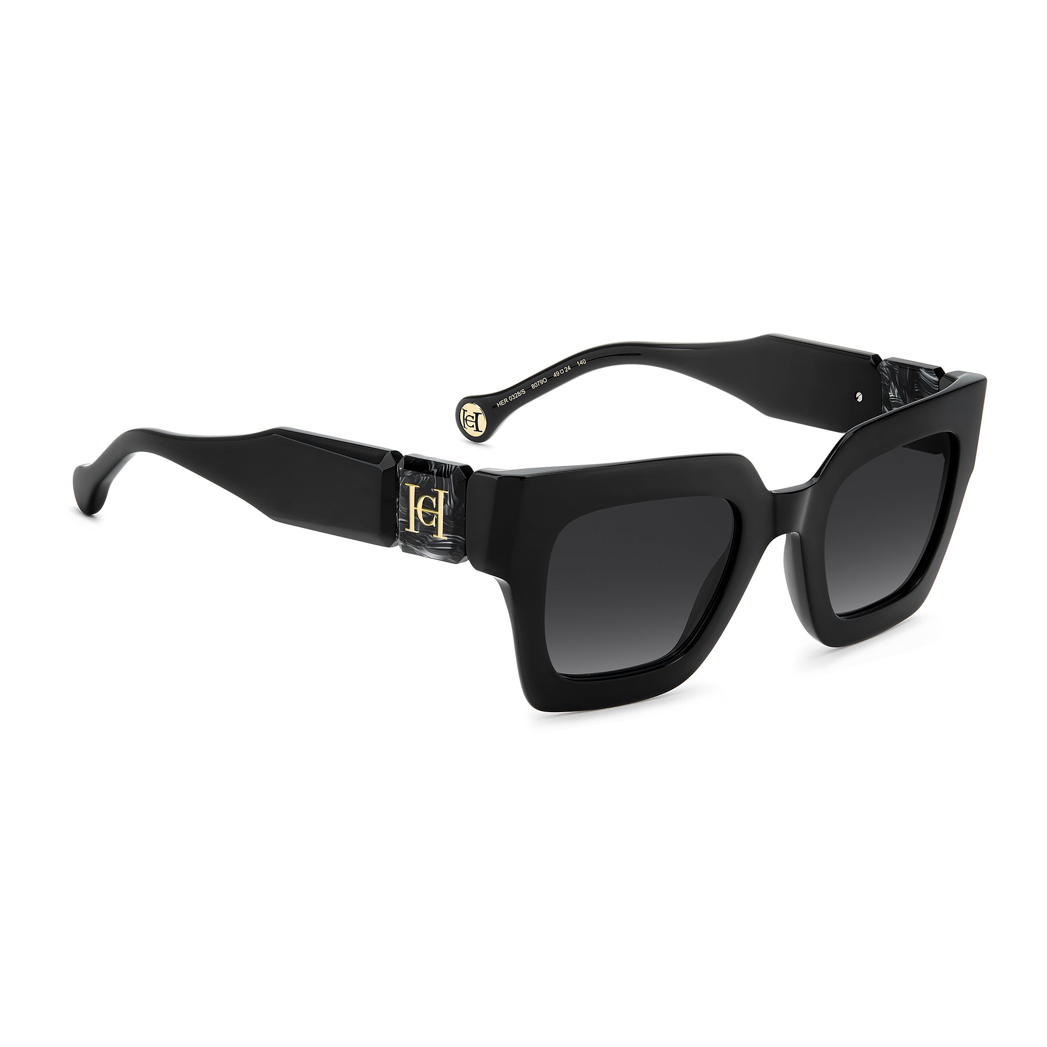 Carolina Herrera Women Sunglasses Square Frame Dark Grey Shaded Lens - Her 0328/S