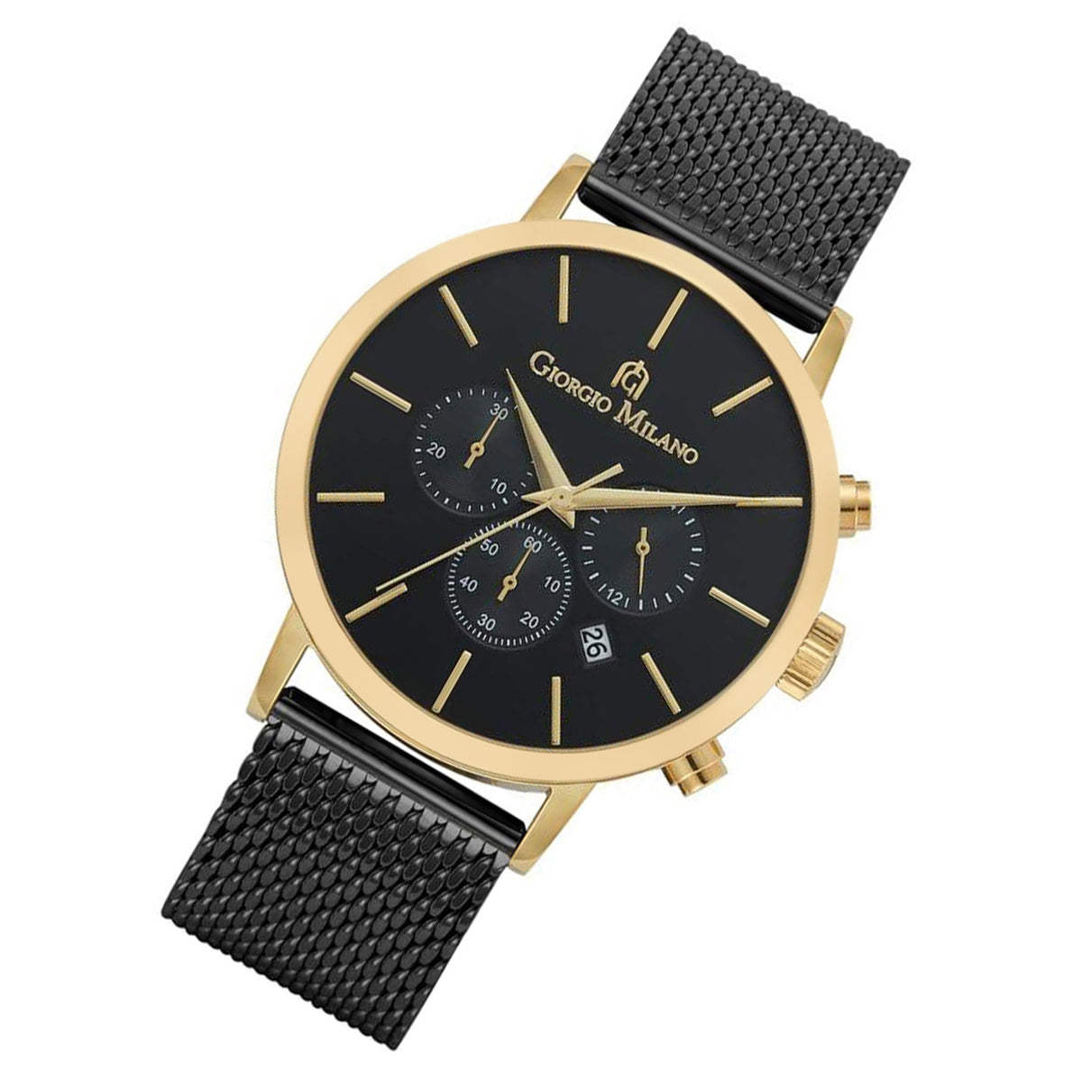 Giorgio Milano Black Mesh Chronograph Men's Watch - 216SGBK3