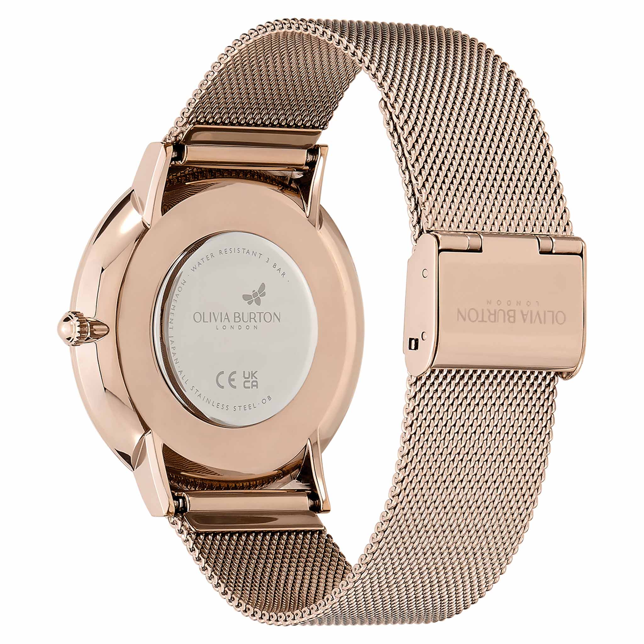 Olivia Burton Carnation Gold Steel Mesh Dial Women's Watch - 24000025