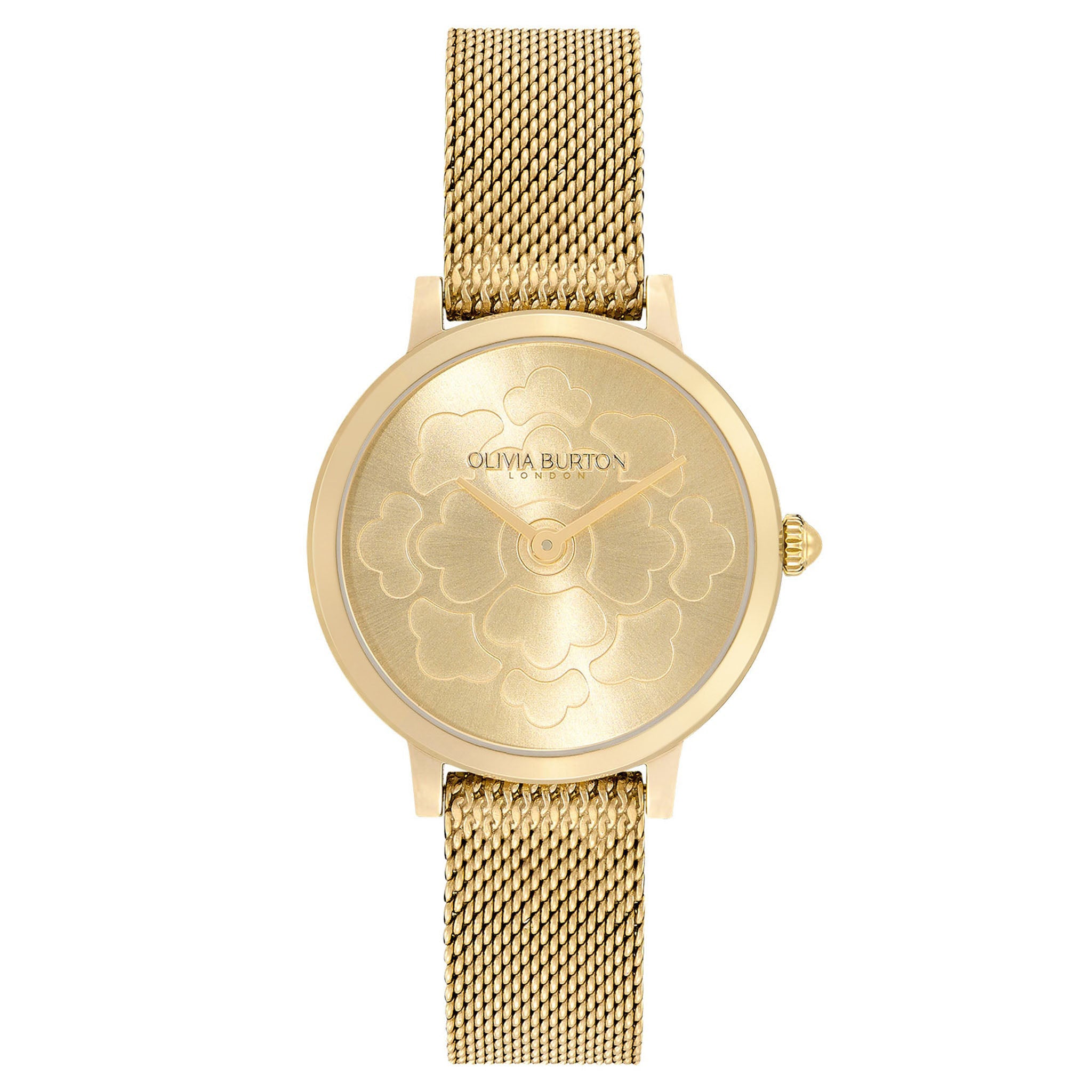 Olivia Burton Gold Steel Mesh Light Gold Dial Women's Slim Watch - 24000058