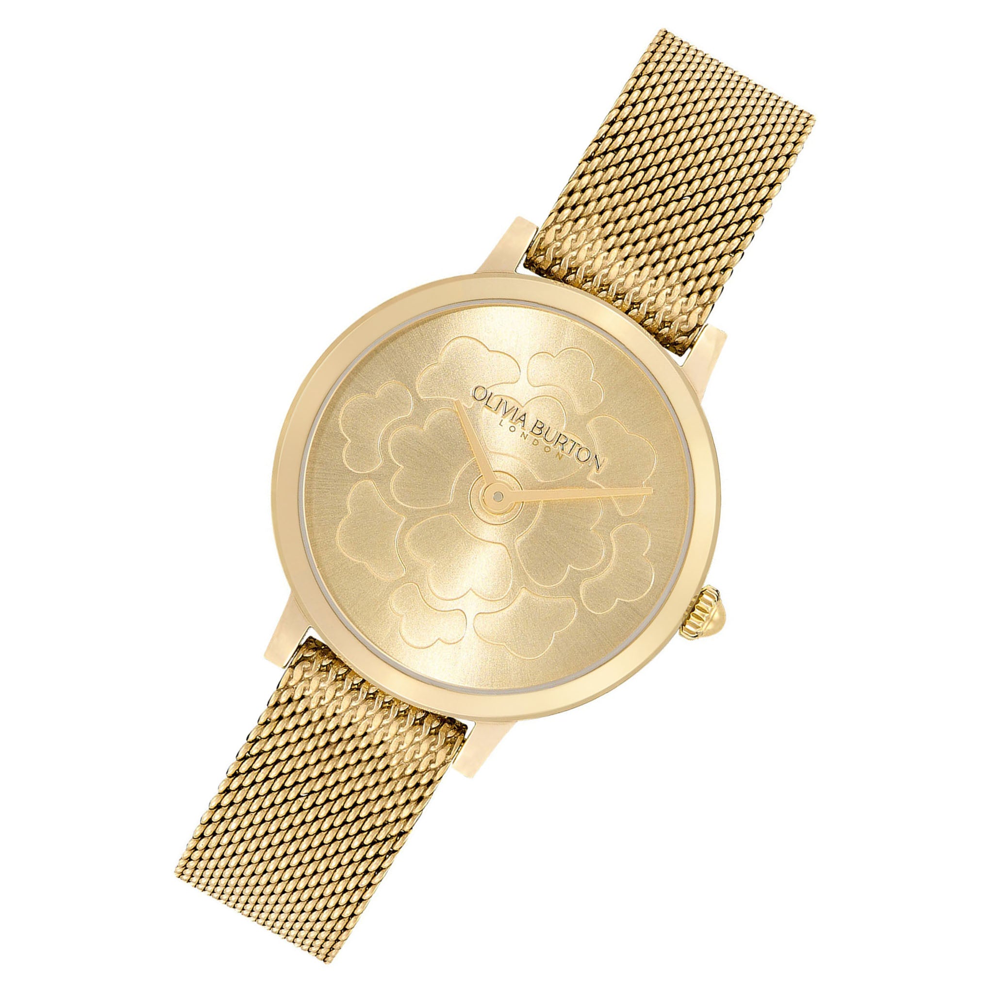Olivia Burton Gold Steel Mesh Light Gold Dial Women's Slim Watch - 24000058