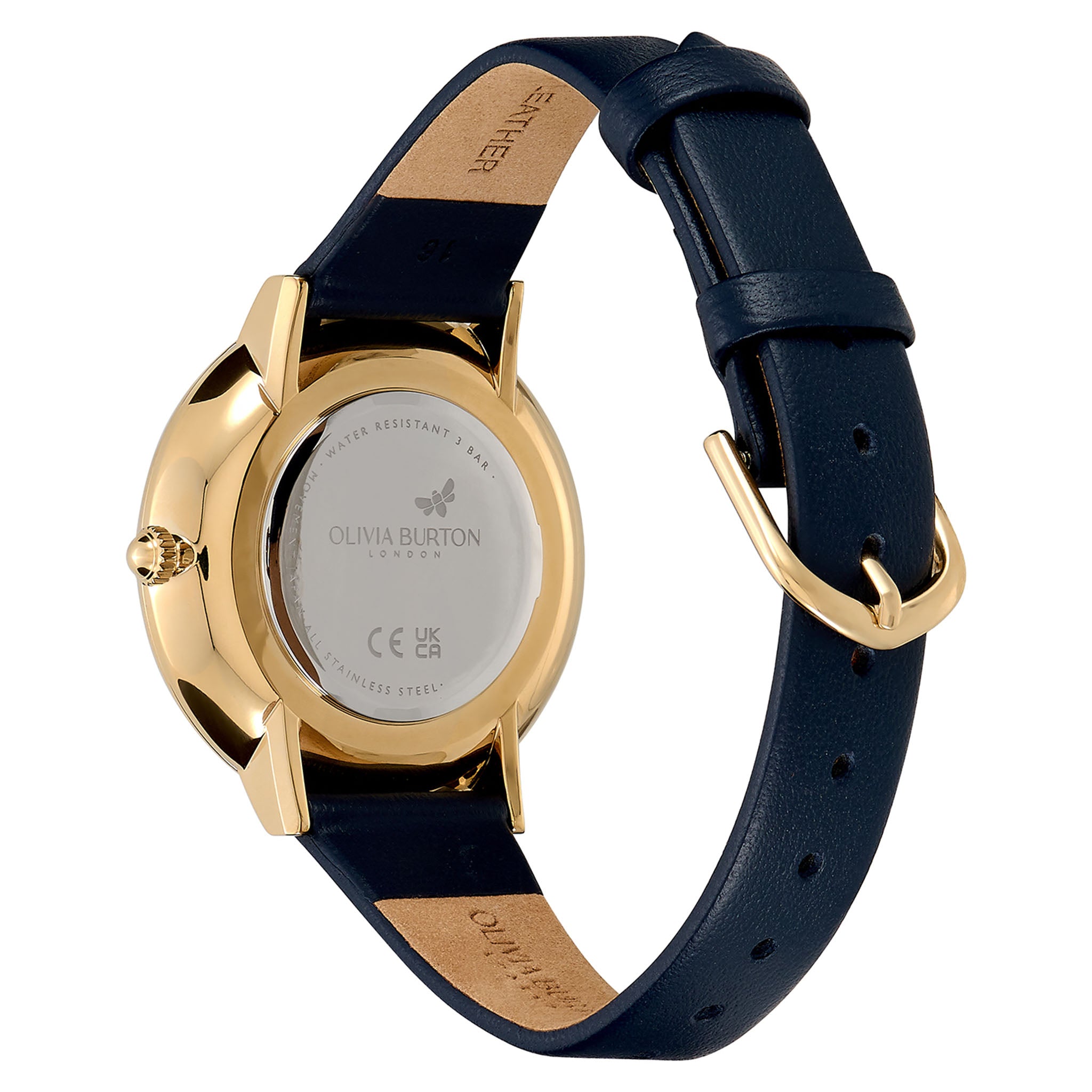 Olivia Burton Leather Blue Dial Women's Watch - 24000081