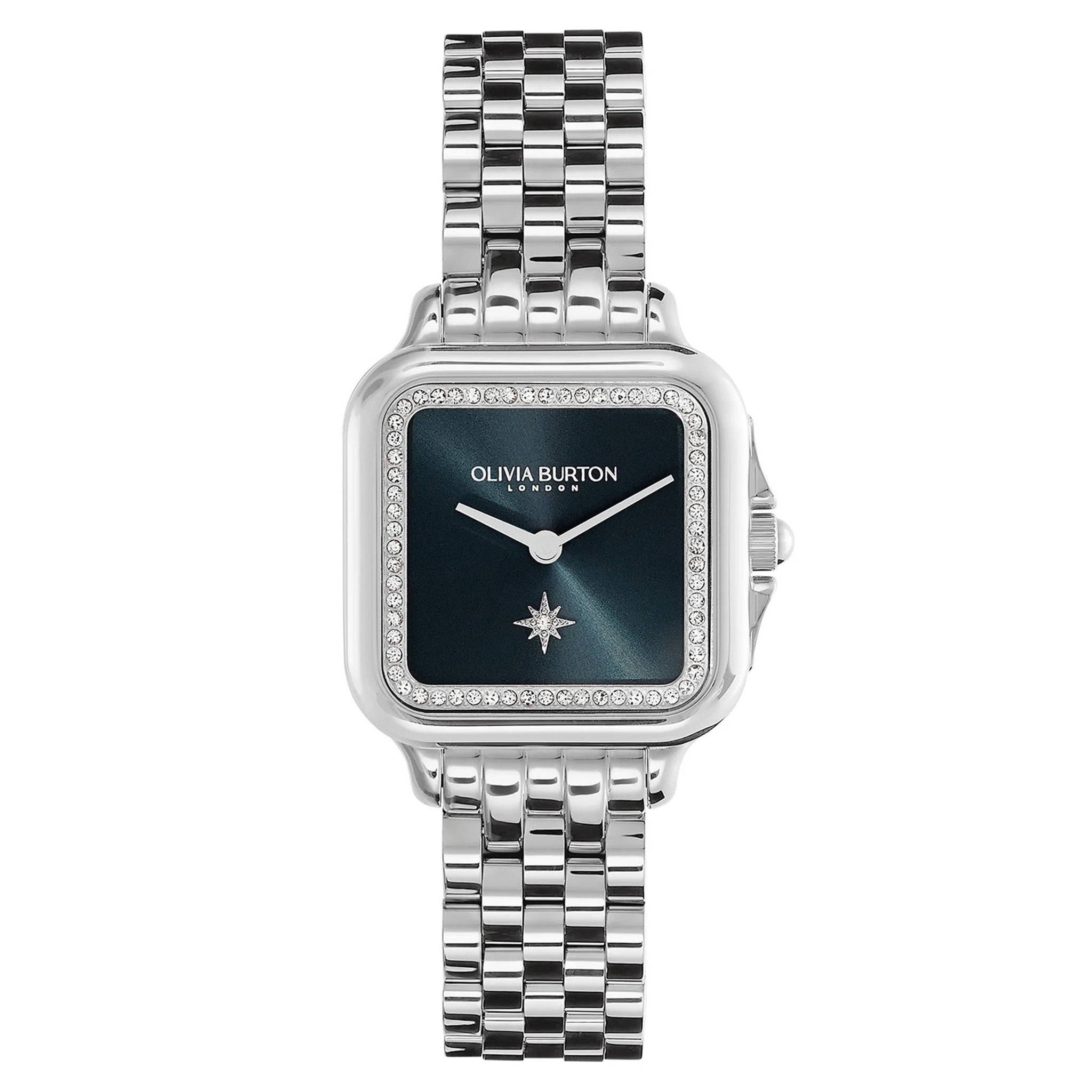 Olivia Burton Stainless Steel Blue Sunray Dial Women's Watch - 24000083