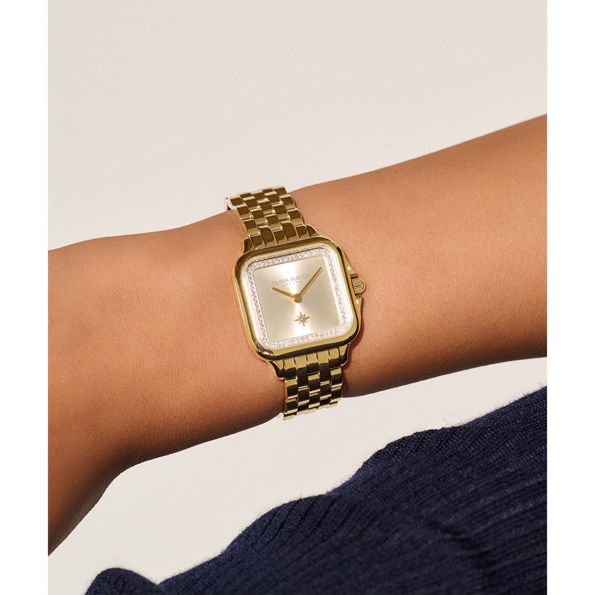Olivia Burton Gold Steel Dial Women's Watch - 24000084