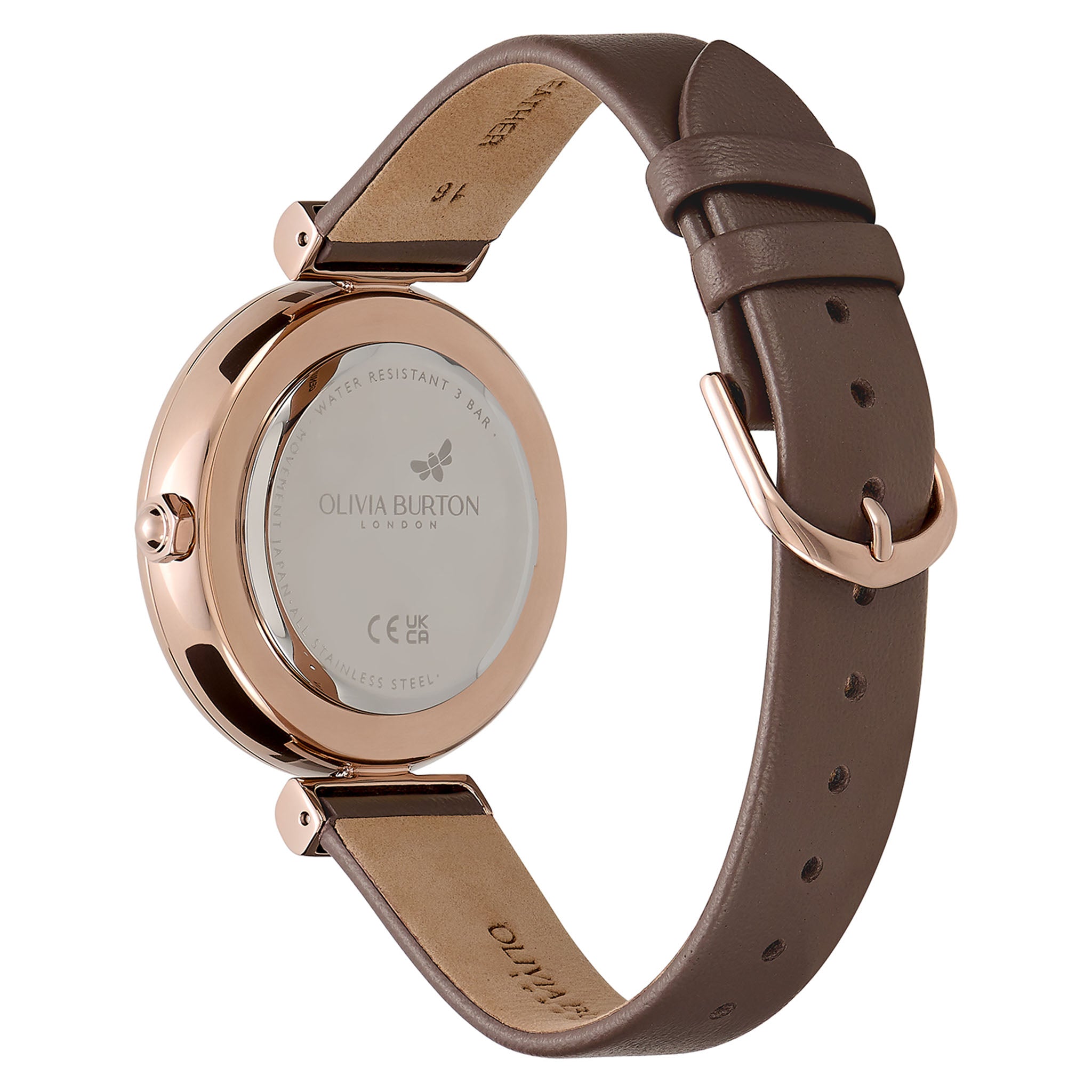 Olivia Burton Mushroom Leather Silver White Dial Women's Watch - 24000093