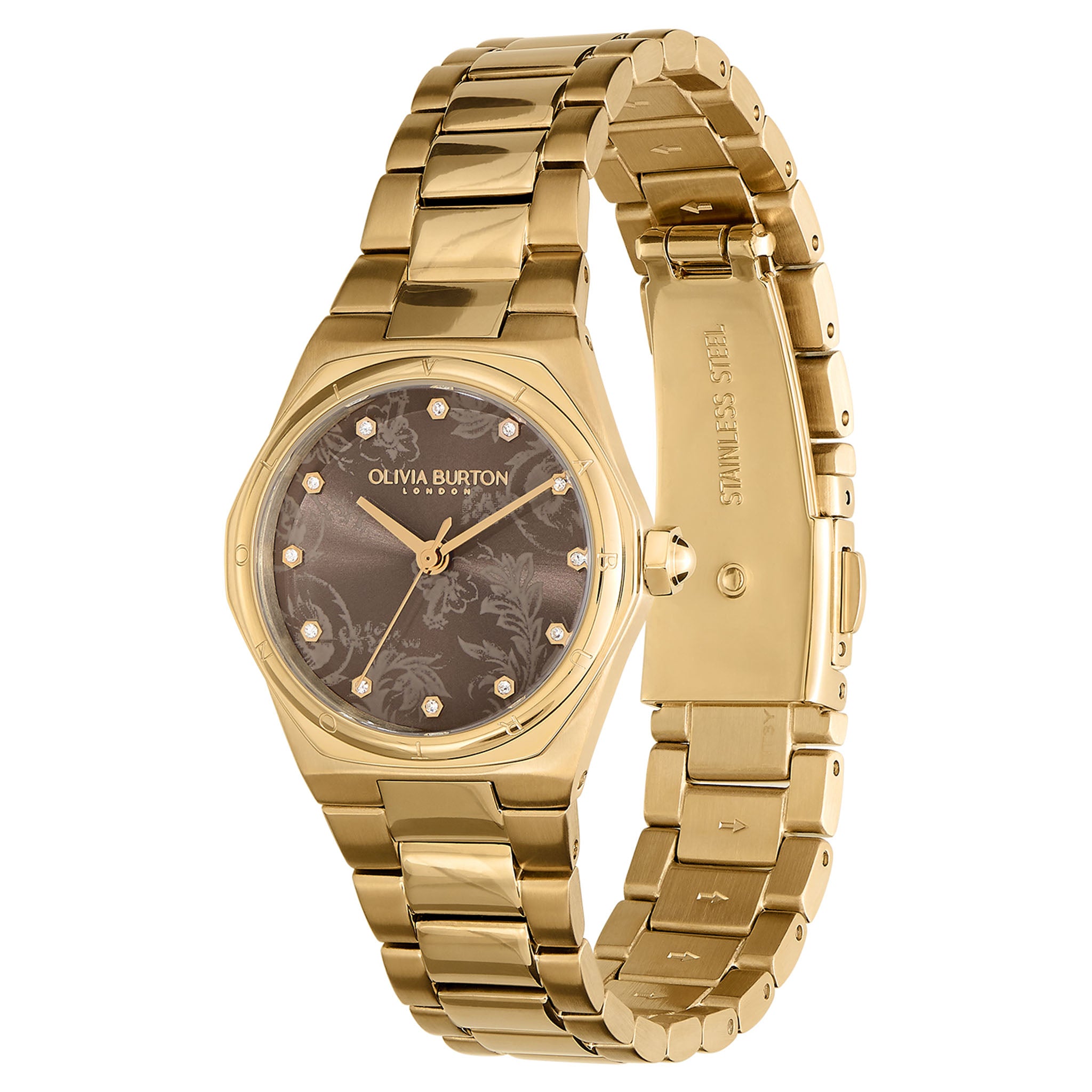 Olivia Burton Gold Steel Mushroom Dial Women's Watch - 24000107