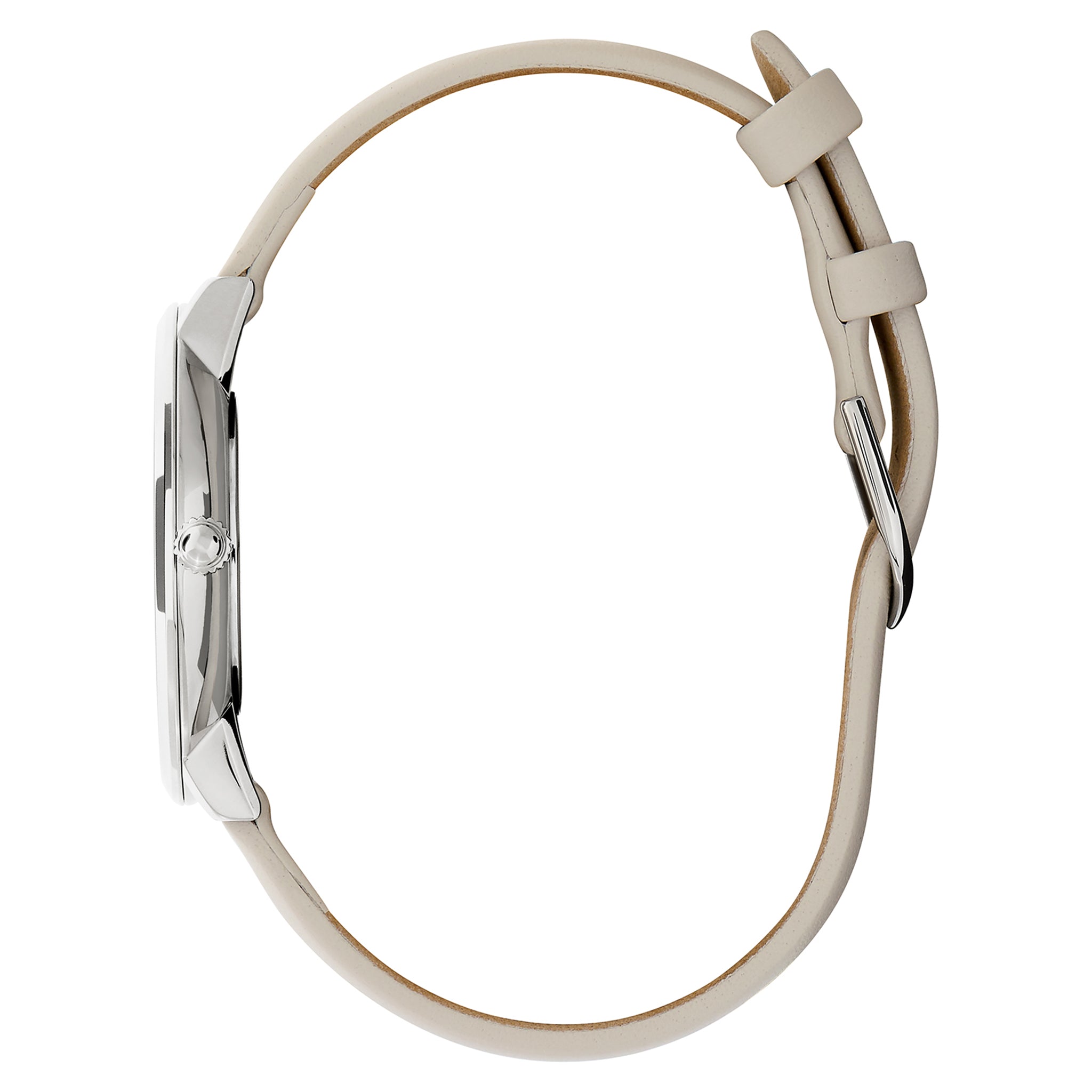 Olivia Burton Antique Pearl Leather Silver Dial Slim Women's Watch - 24000113