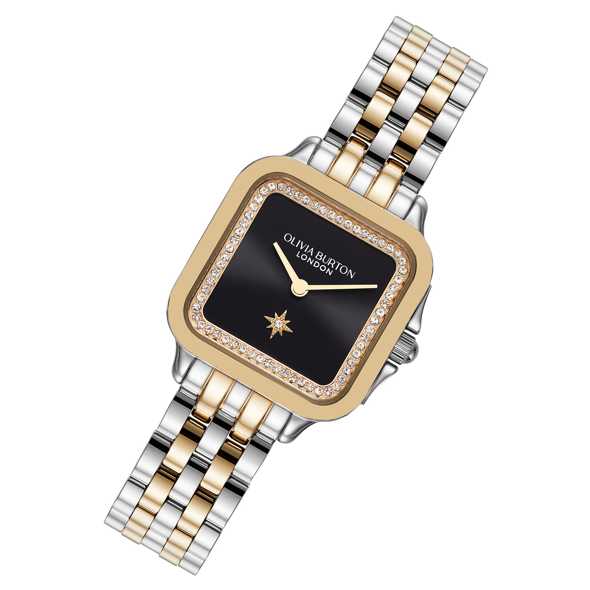 Olivia Burton Two-Tone Steel Black Dial Women's Watch - 24000124