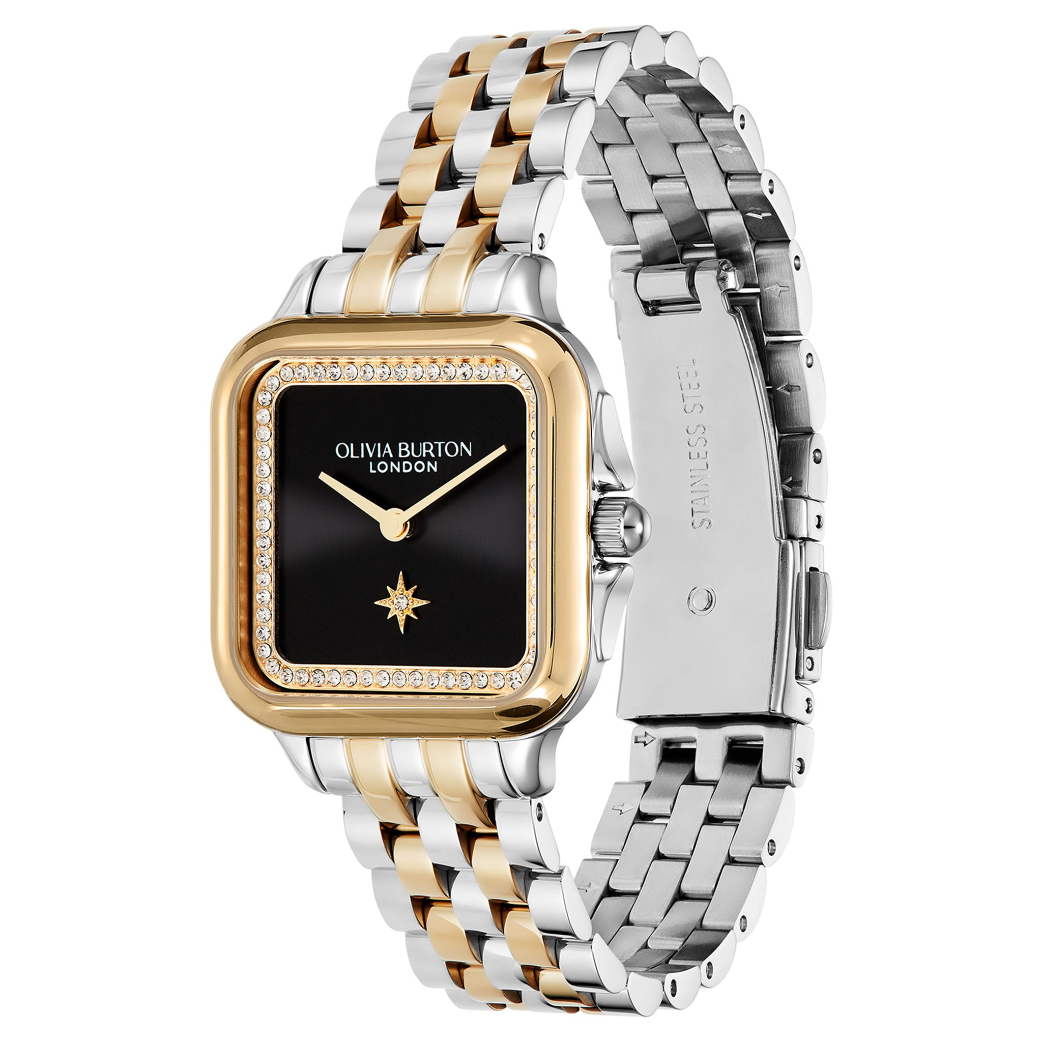 Olivia Burton Two-Tone Steel Black Dial Women's Watch - 24000124
