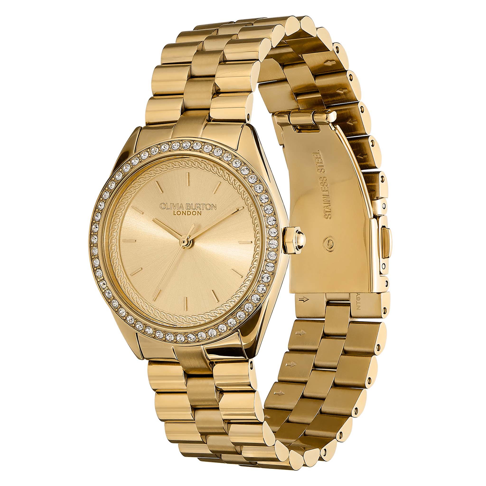 Olivia Burton Gold Steel Light Gold Dial Women's Watch - 24000135