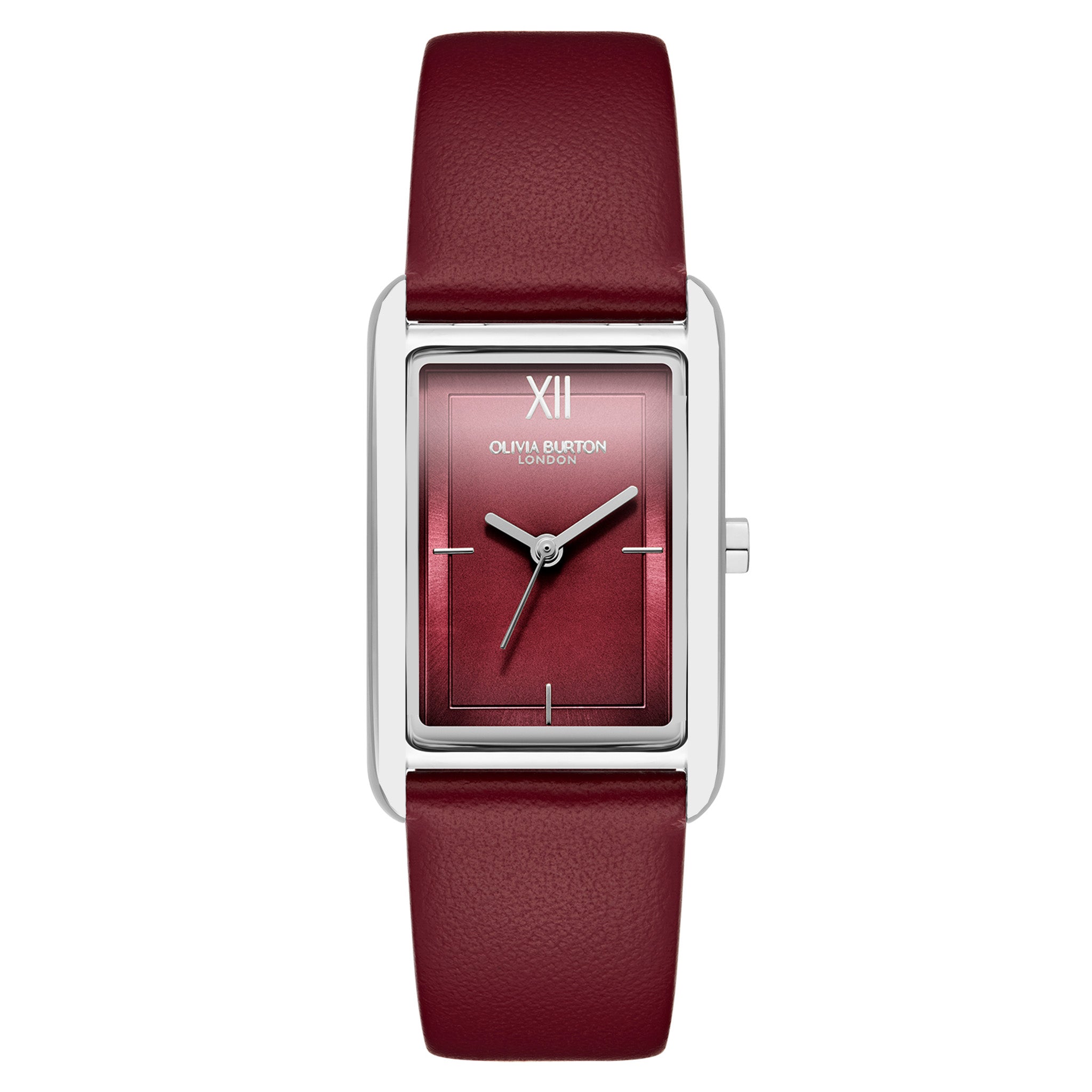 Olivia Burton Grove Cranberry Calfskin Cranberry Dial Basic Slim Women's - 24000198