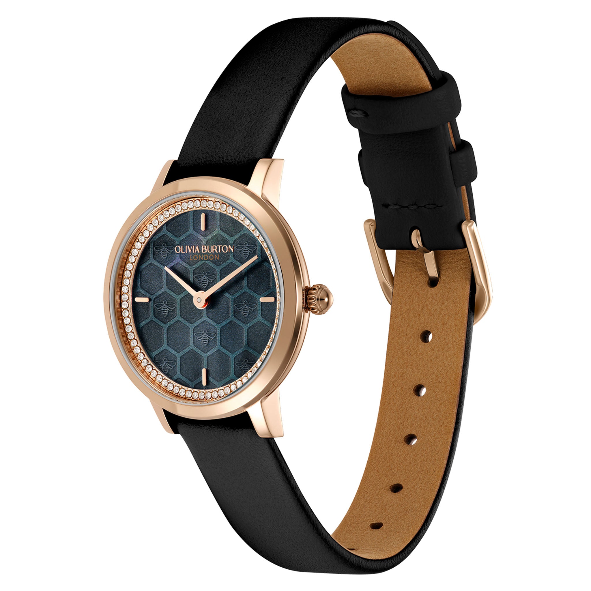 Olivia Burton Black Leather Women's Watch - 24000269