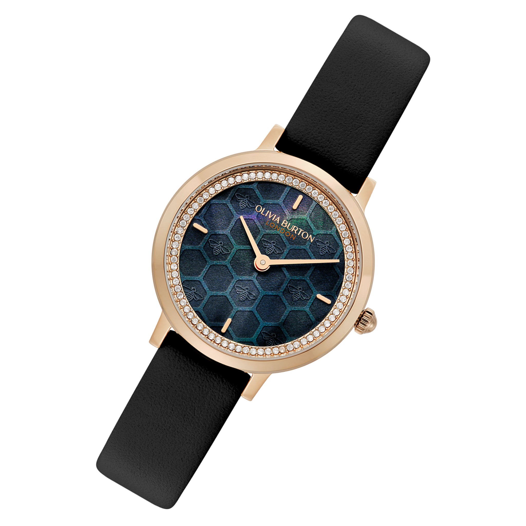 Olivia Burton Black Leather Women's Watch - 24000269