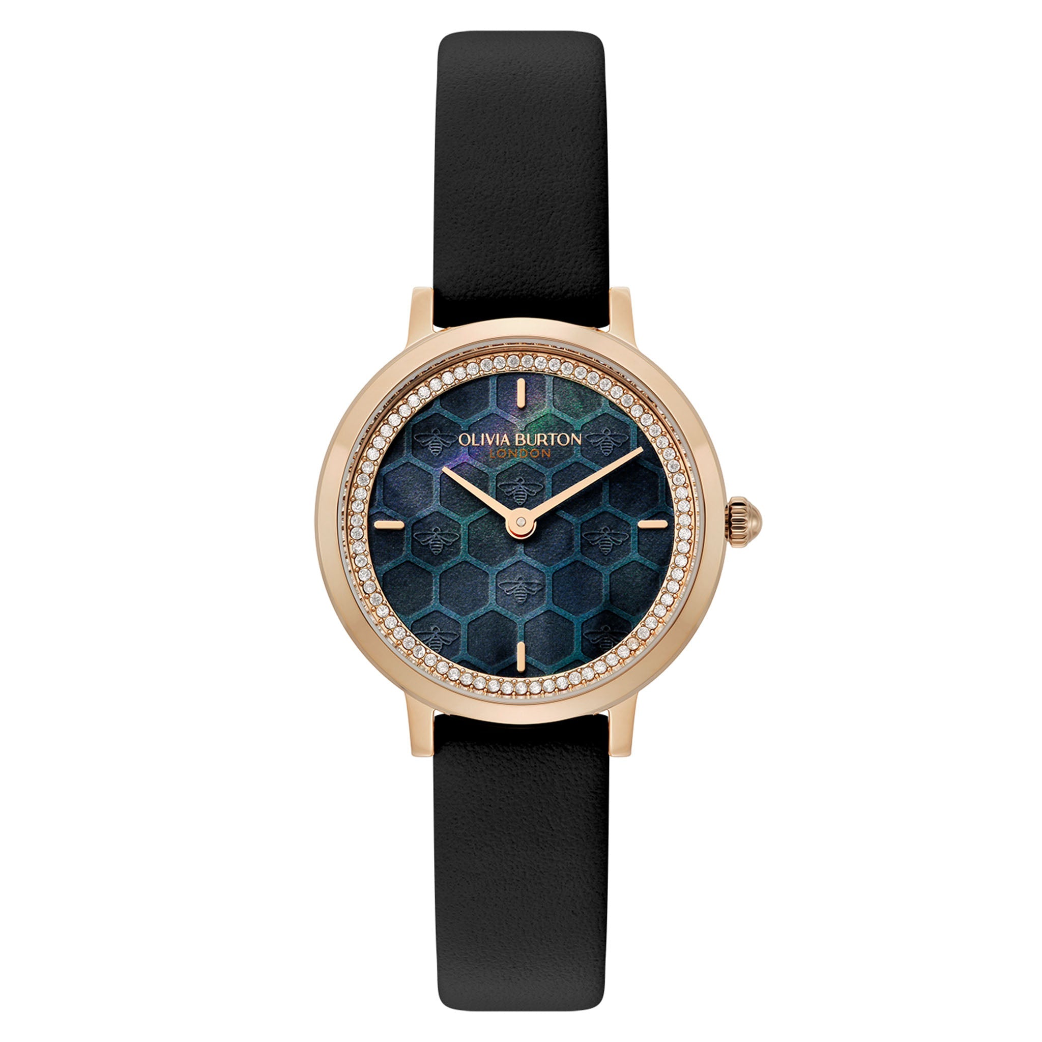 Olivia Burton Black Leather Women's Watch - 24000269
