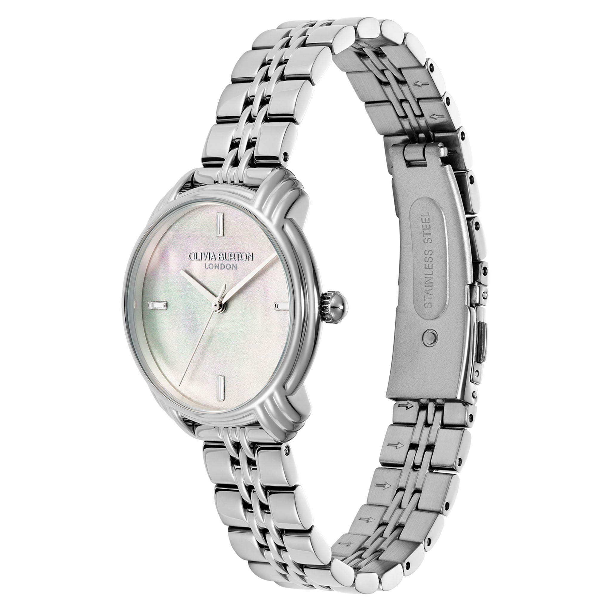 Olivia Burton Stainless Steel Ivory Dial Women's Watch - 24000293
