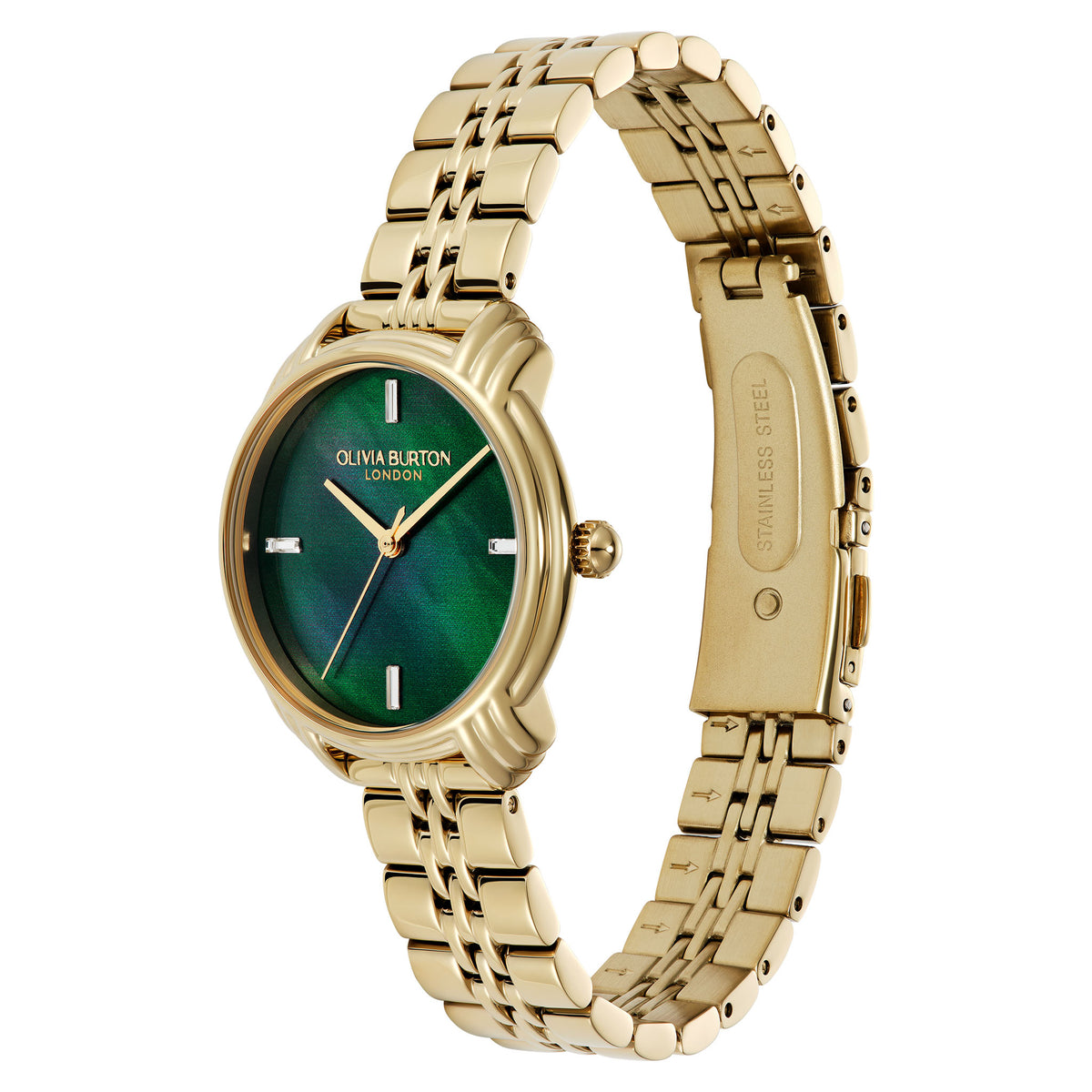Olivia Burton Gold Steel Forest Green Dial Women's Watch - 24000294