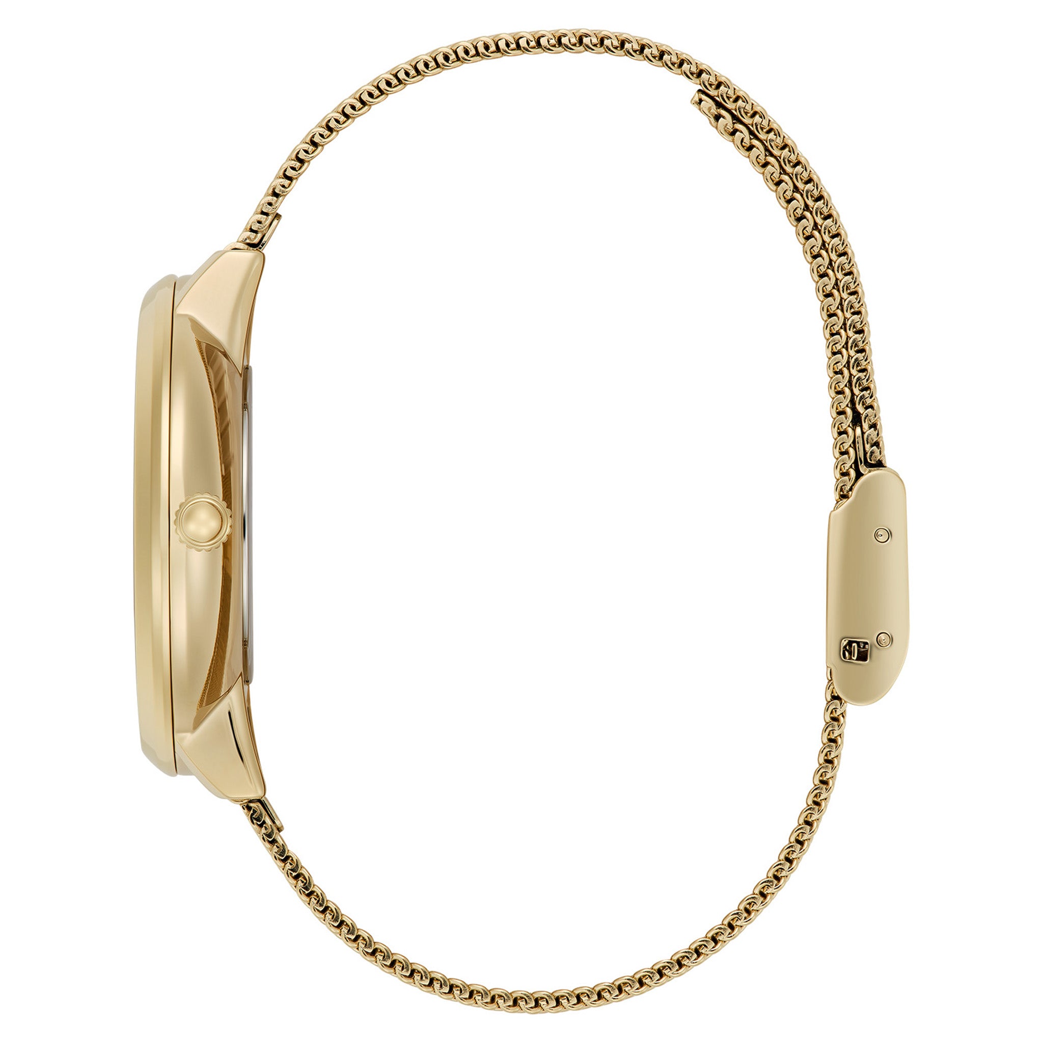 Olivia Burton Gold Steel Mesh Forest Green Dial Women's Watch - 24000323