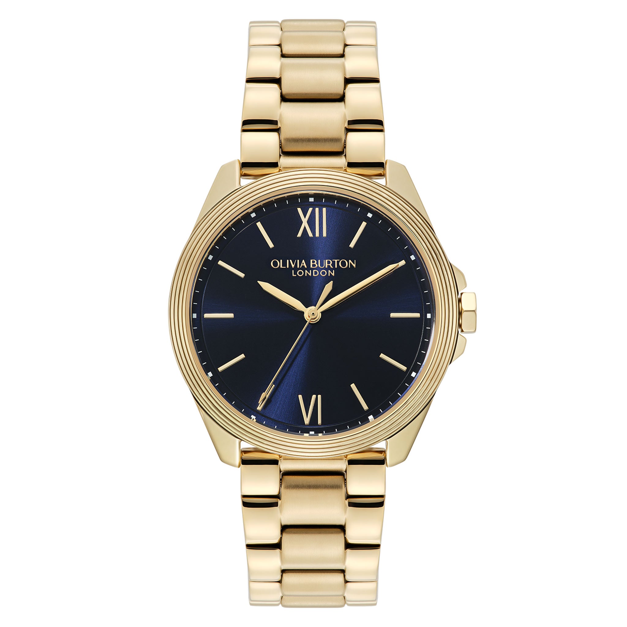 Olivia Burton Gold Steel Navy Dial Women's Watch - 24000331