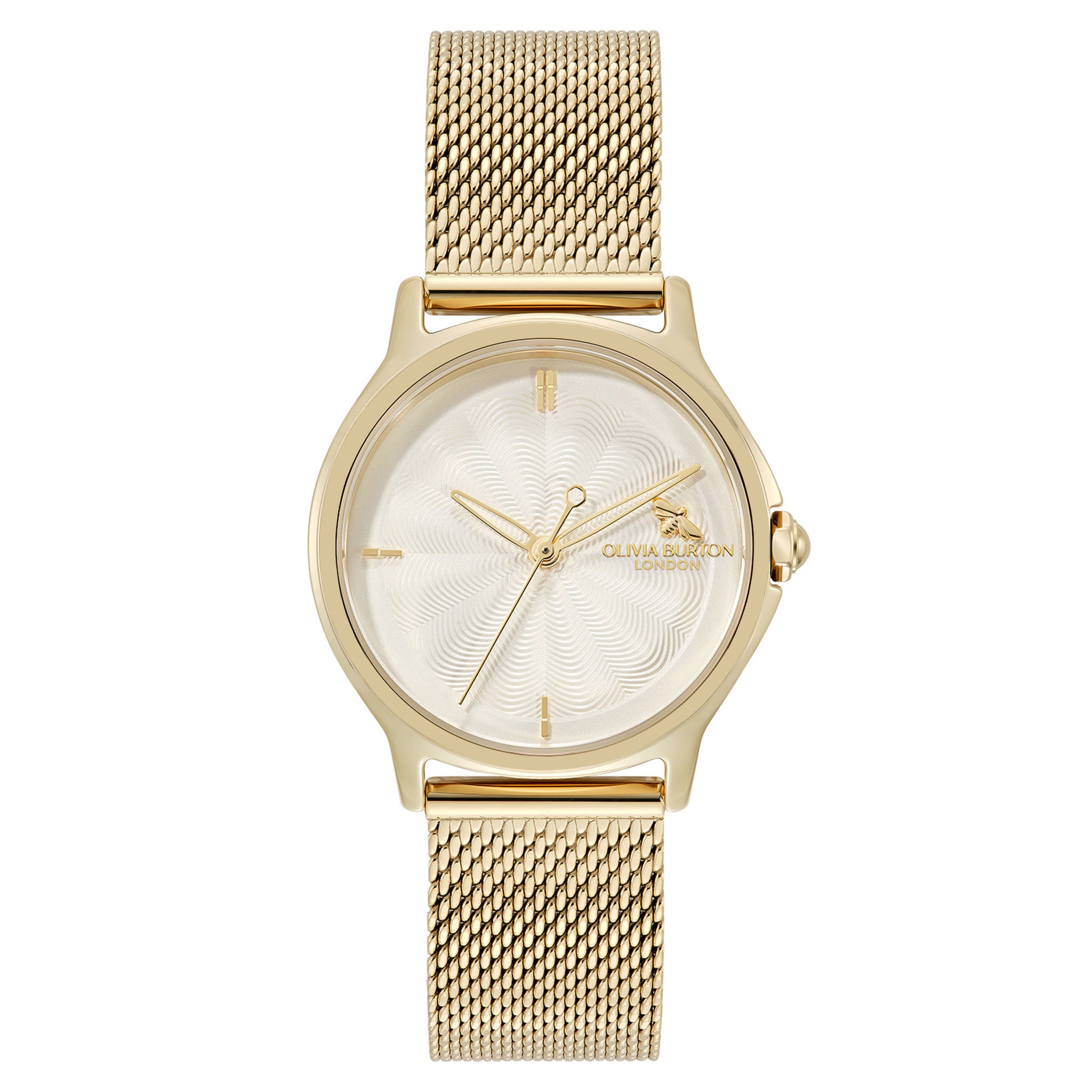 Olivia Burton Gold Steel Silver White Dial Women's Watch - 24000341