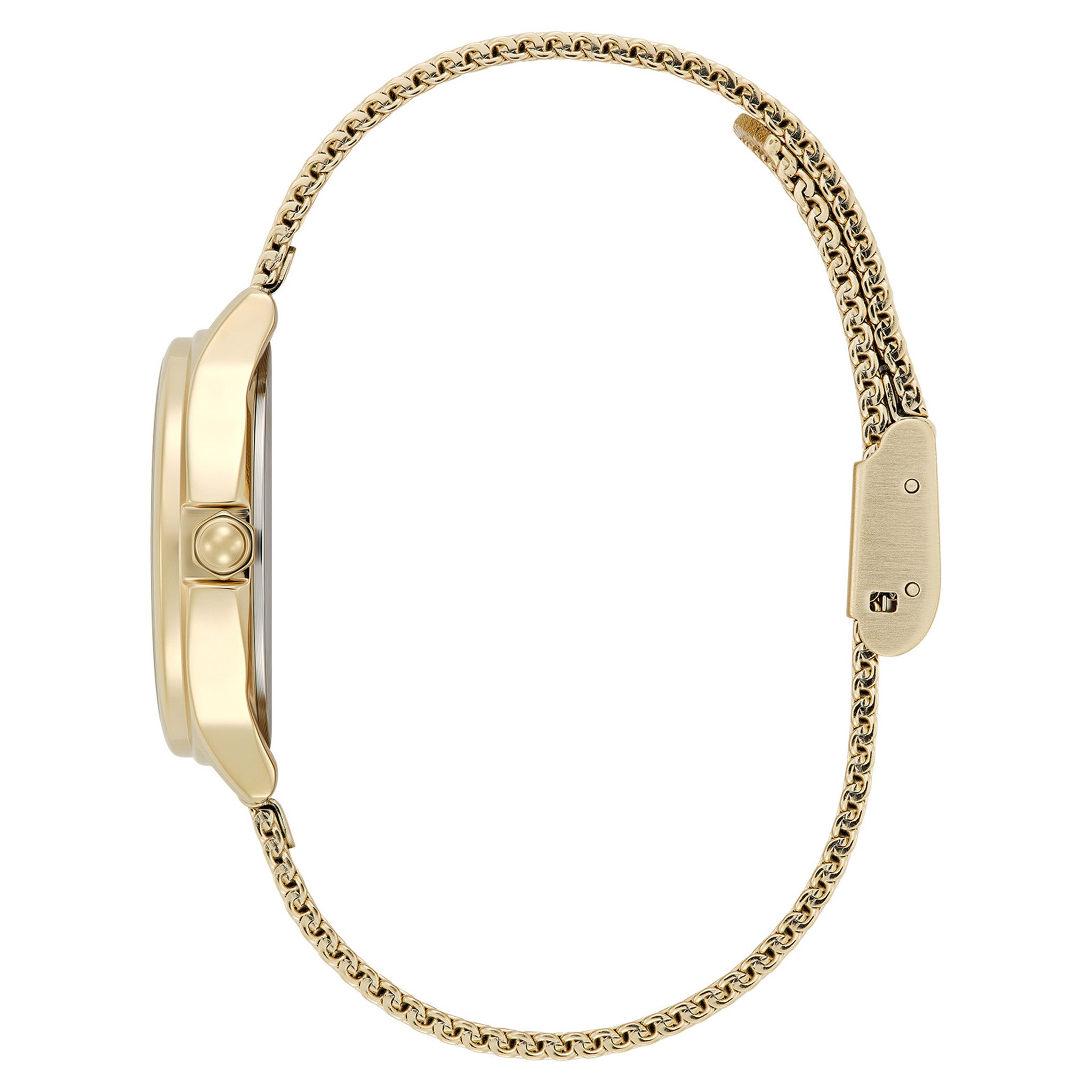 Olivia Burton Gold Steel Mesh Silver White Dial Women's Watch - 24000341