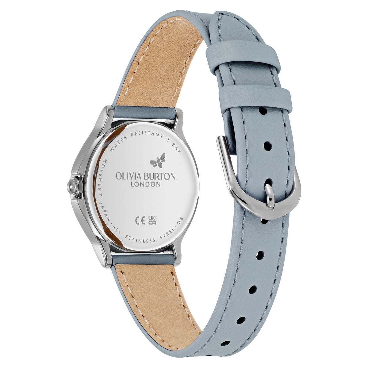 Olivia Burton Leather Chalk Blue Dial Women's Watch - 24000343