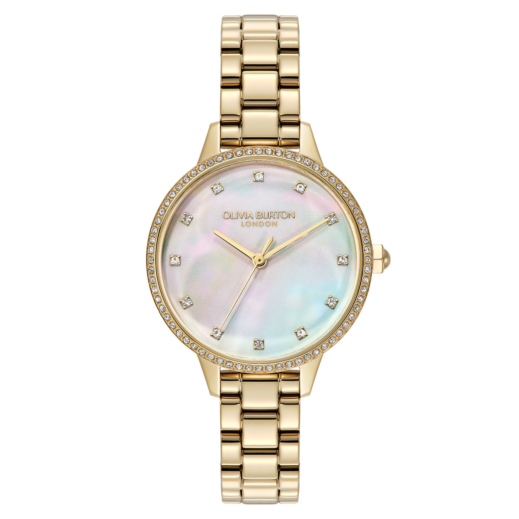Olivia Burton Gold Steel White MOP Dial Women's Watch - 24000347