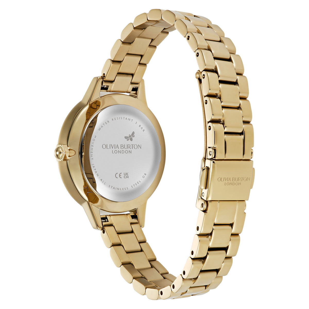 Olivia Burton Gold Steel White & Pearl Dial Women's Watch - 24000347