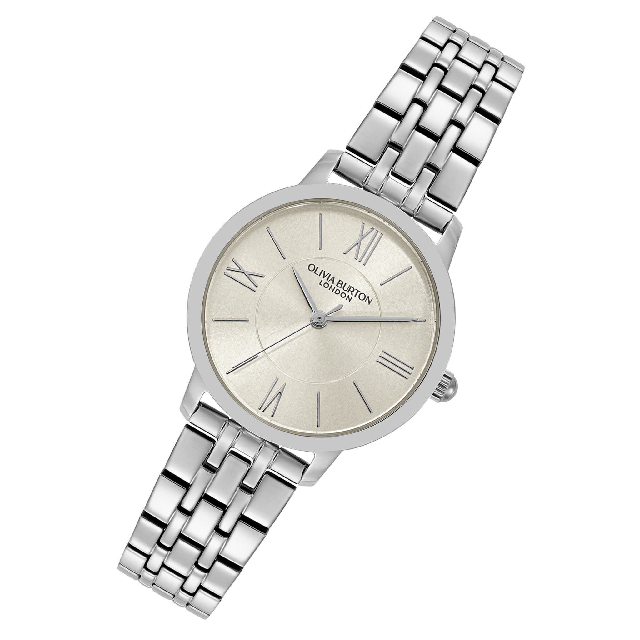 Olivia Burton Stainless Steel Silver White Dial Women's Watch - 24000349