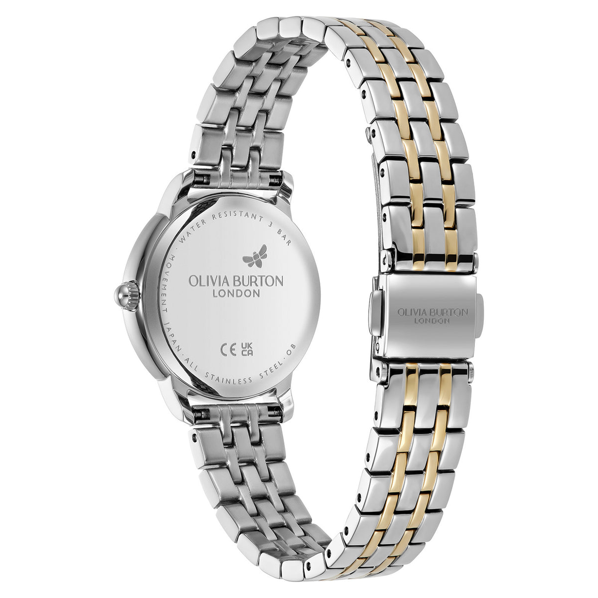 Olivia Burton Two-Tone Steel Silver White Dial Women's Watch - 24000351