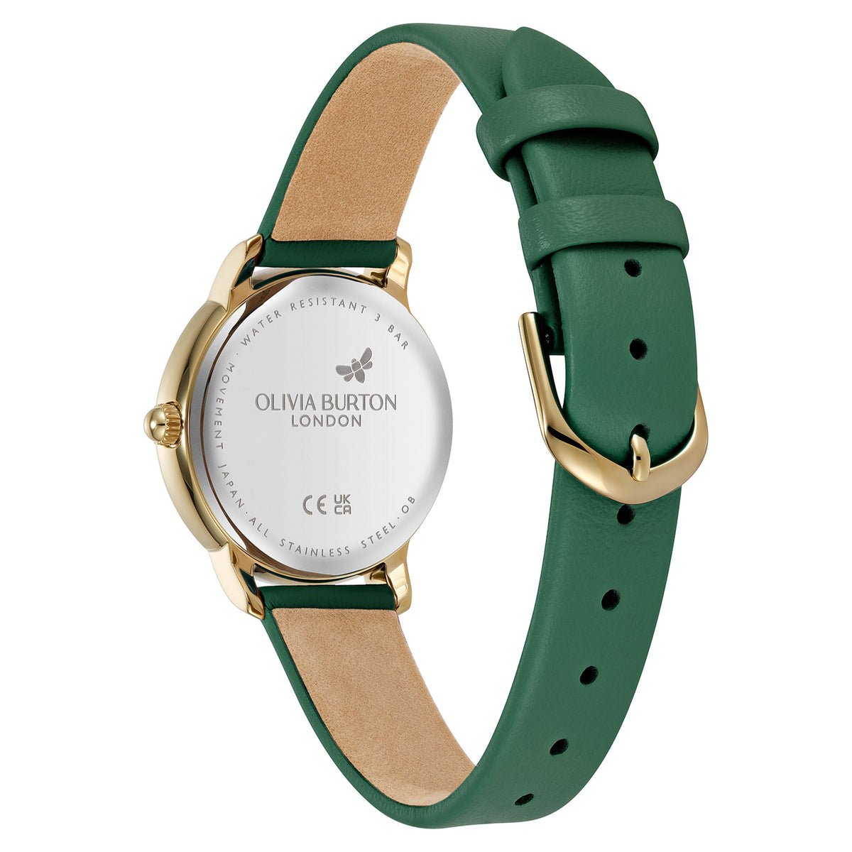 Olivia Burton Leather Green Dial Women's Watch - 24000352