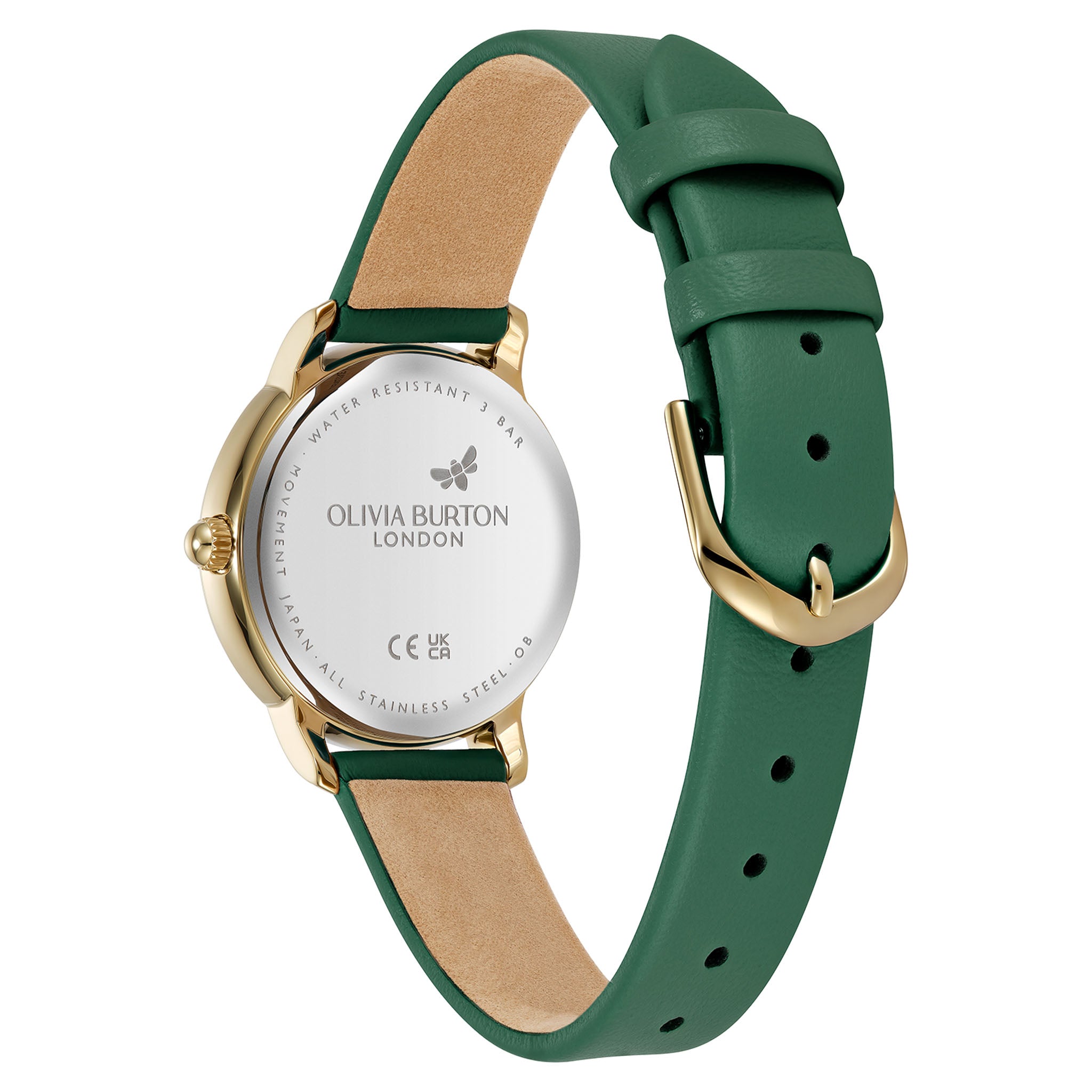Olivia Burton Leather Green Dial Women's Watch - 24000352
