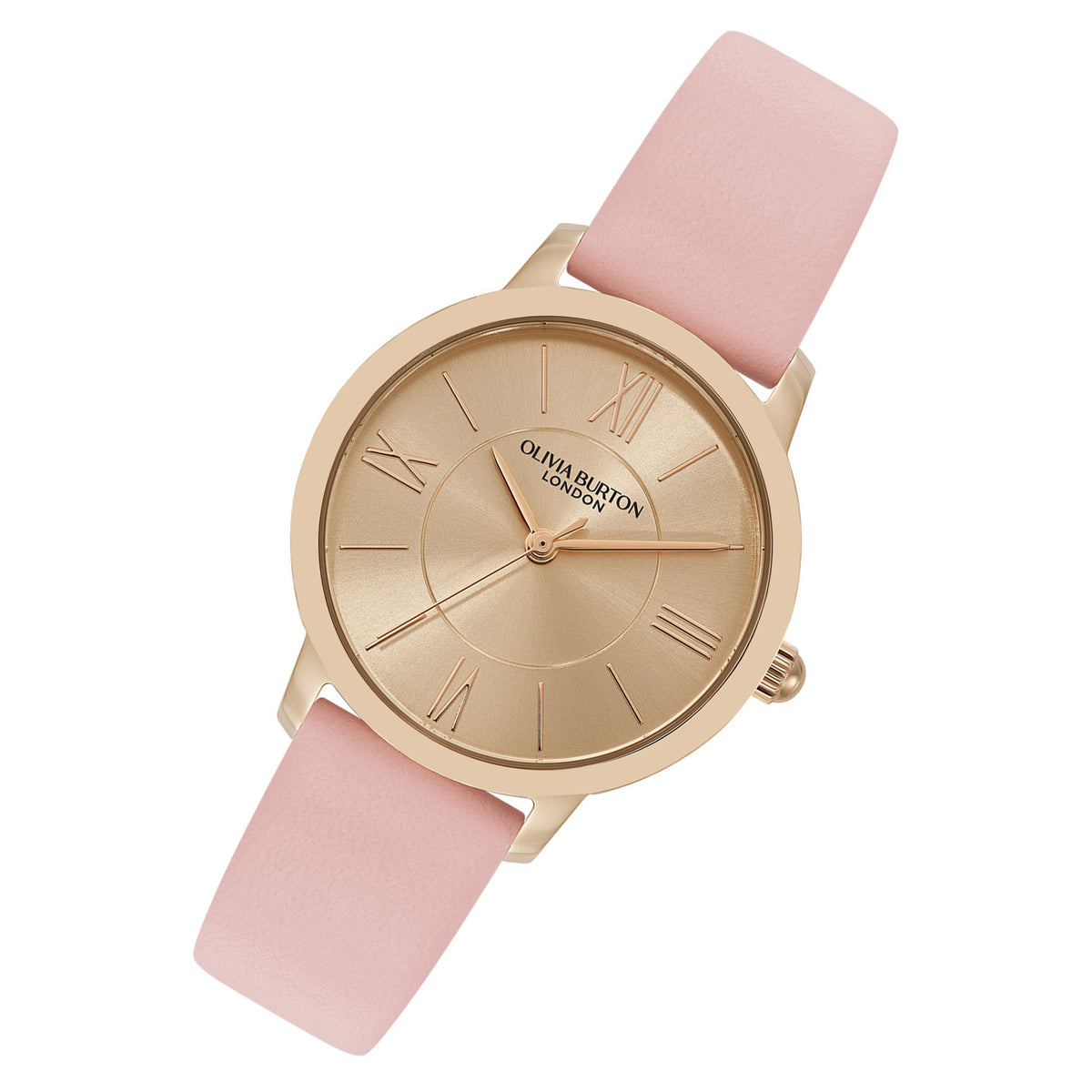 Olivia Burton Mellow Rose Leather Carnation Gold Dial Women's Watch - 24000353