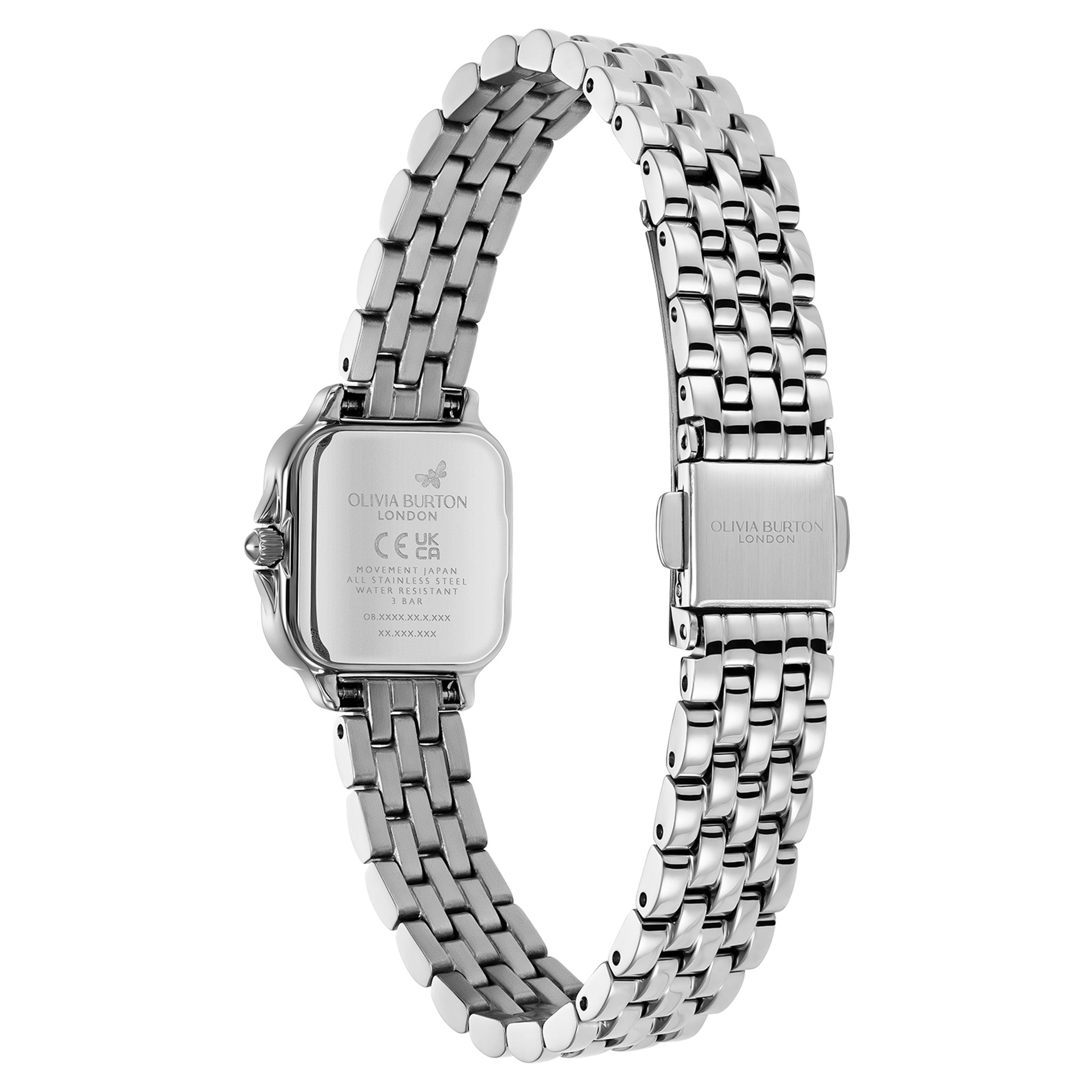 Olivia Burton Silver Steel Pink Dial Women's Watch - 24000363