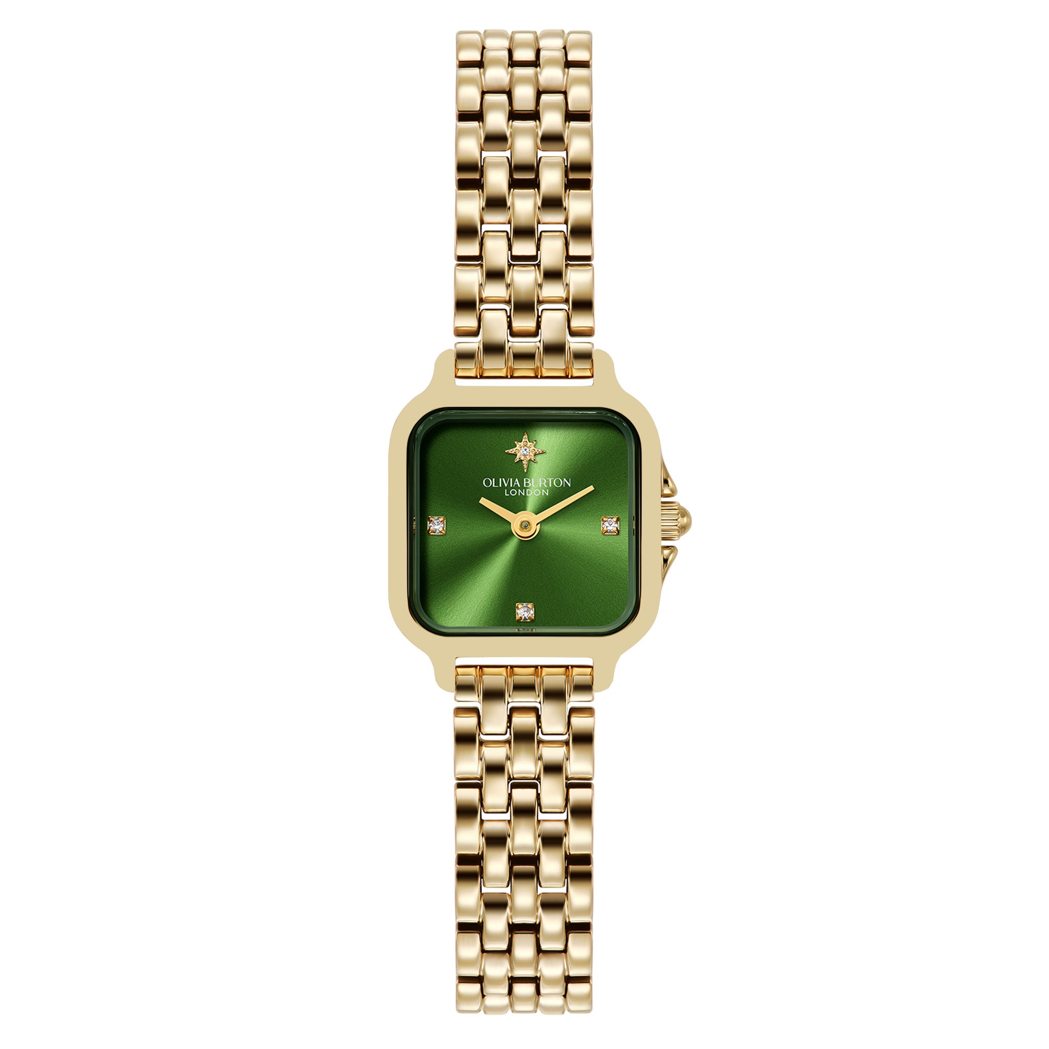 Olivia Burton Gold Steel Green Dial Women's Watch - 24000364