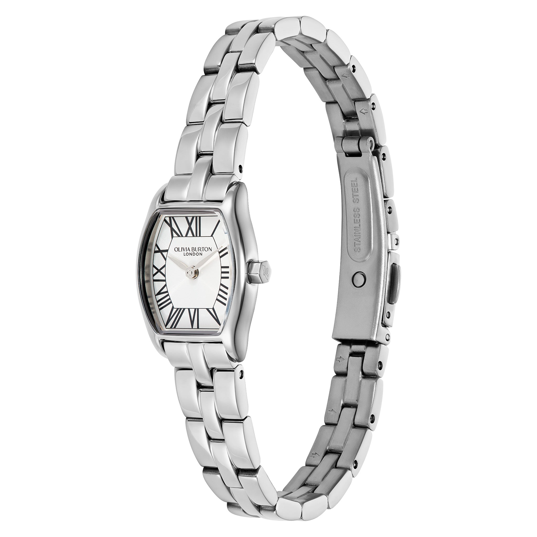 Olivia Burton Stainless Steel Silver White Dial Women's Watch - 24000389