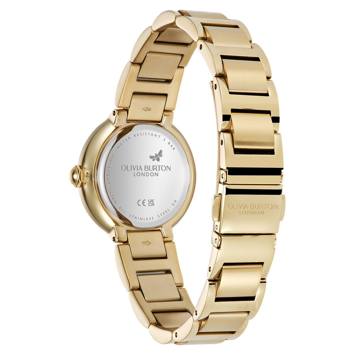 Olivia Burton Gold Steel Black Dial Women's Watch - 24000401